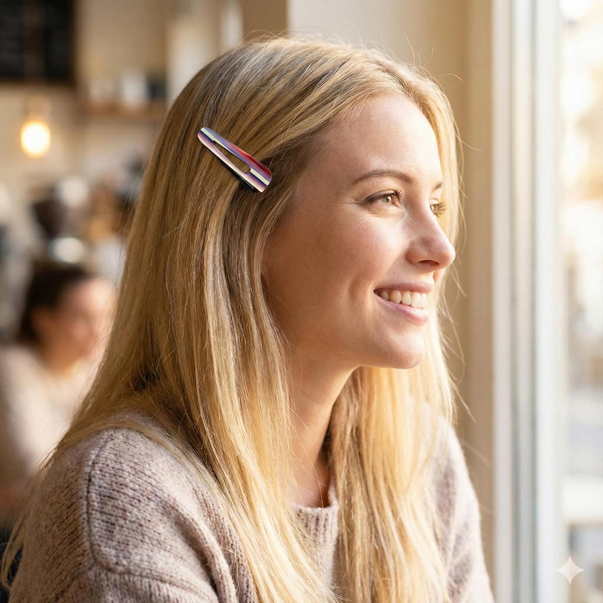 Leopard Aurora Triangle Snap Clip (2.2 Inch) / Tortoise Marble Hairgrip Barrette / French Hair Pin / Tic Tac Hair Clip Pin