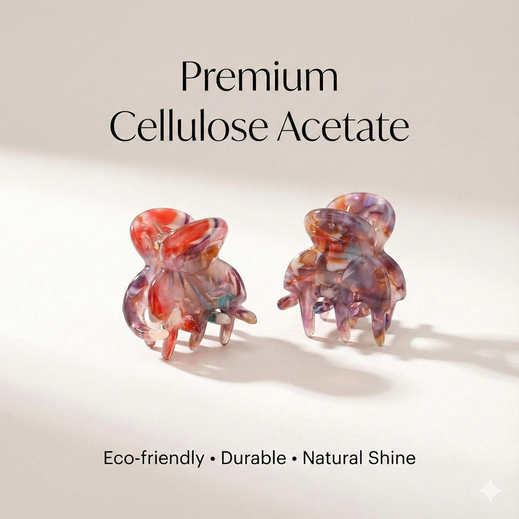 Tortoise Shell Mini Hair Clip (2 pieces 1 set) / Cute French Hair Pin / Hair Accessory for Woman