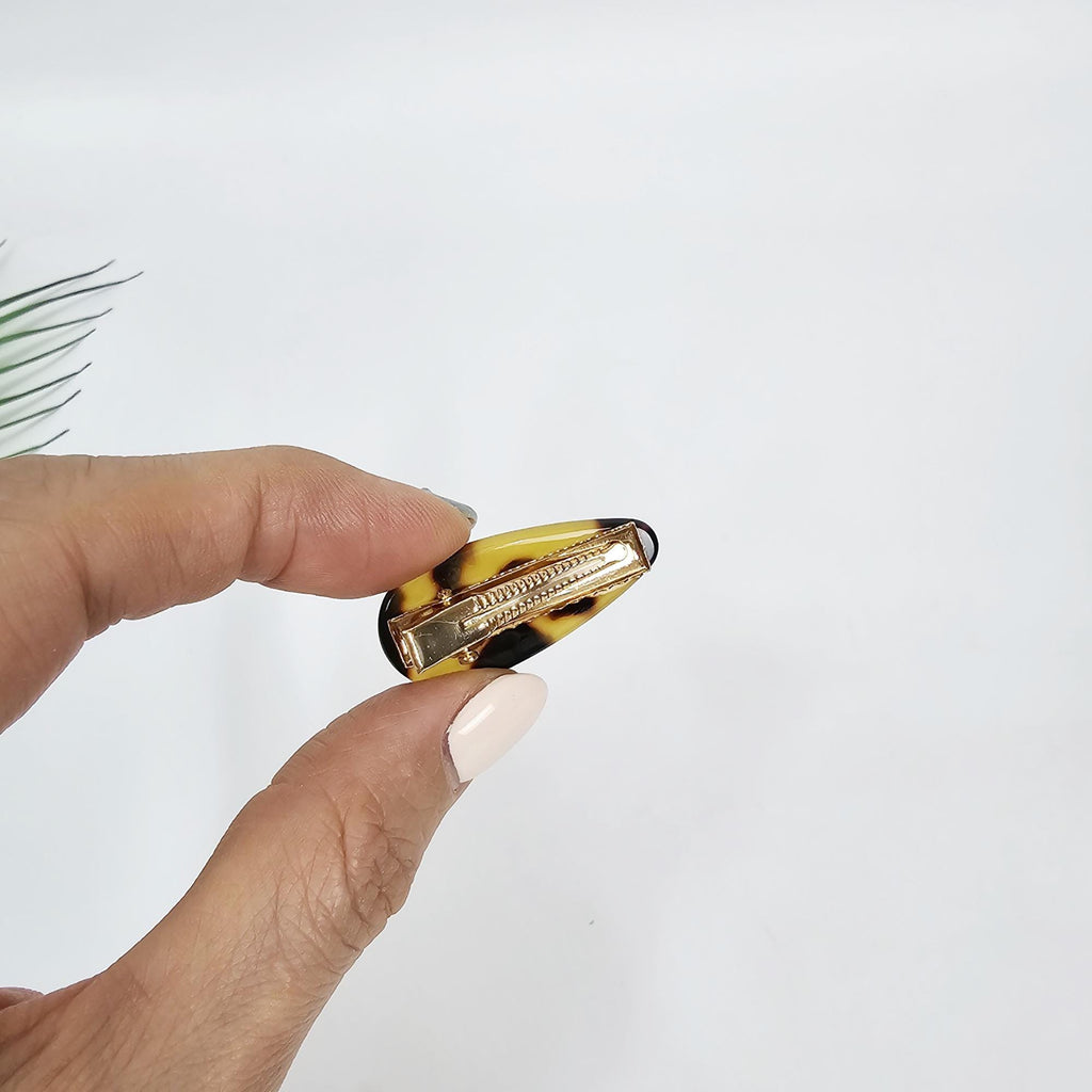 Luxurious Rounded Triangle Flat Mini Hair Clip Side Claw (1.4 Inch) / Vivid Color French Pin / Alligator Hair Clip for Woman