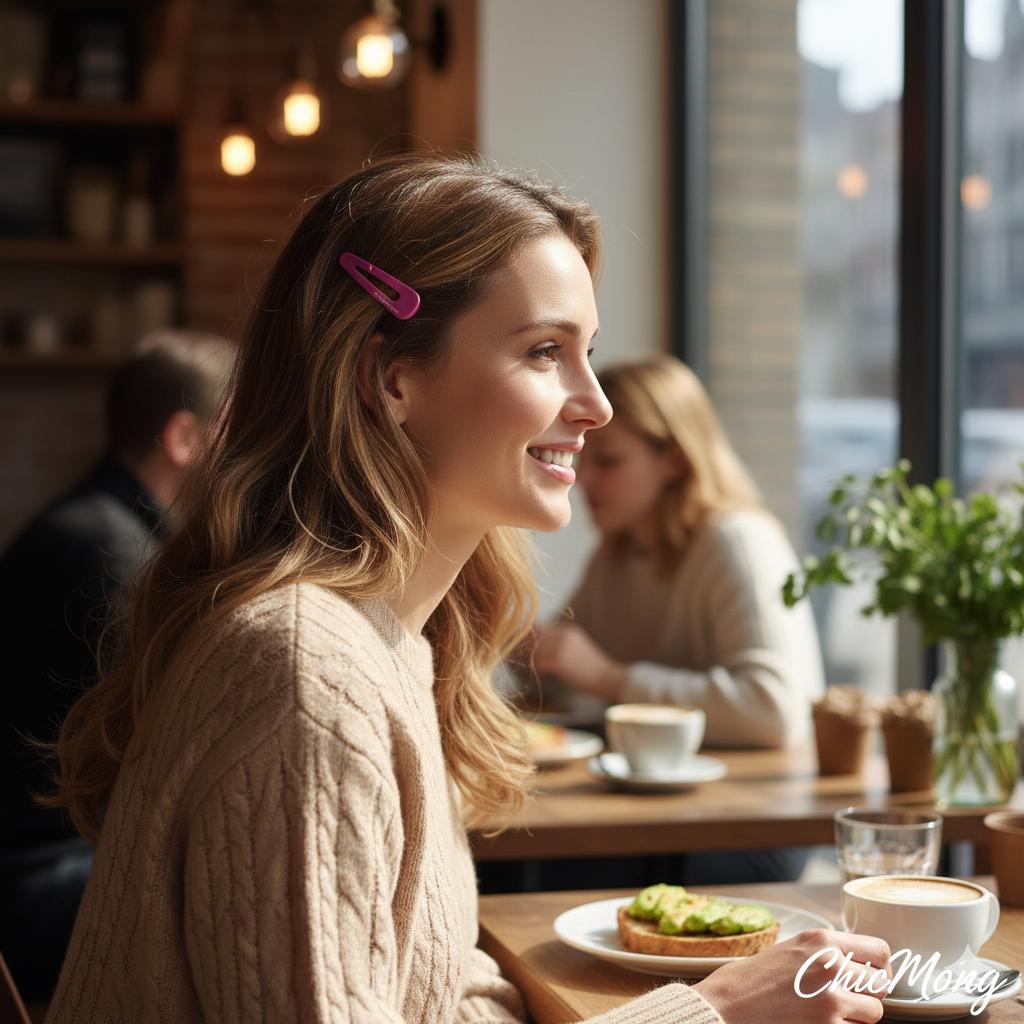 Pure Color Mini Triangle Snap Clip (2.2 Inch) / Tortoise Marble Hairgrip Barrette / French Hair Pin / Tic Tac Hair Clip Pin