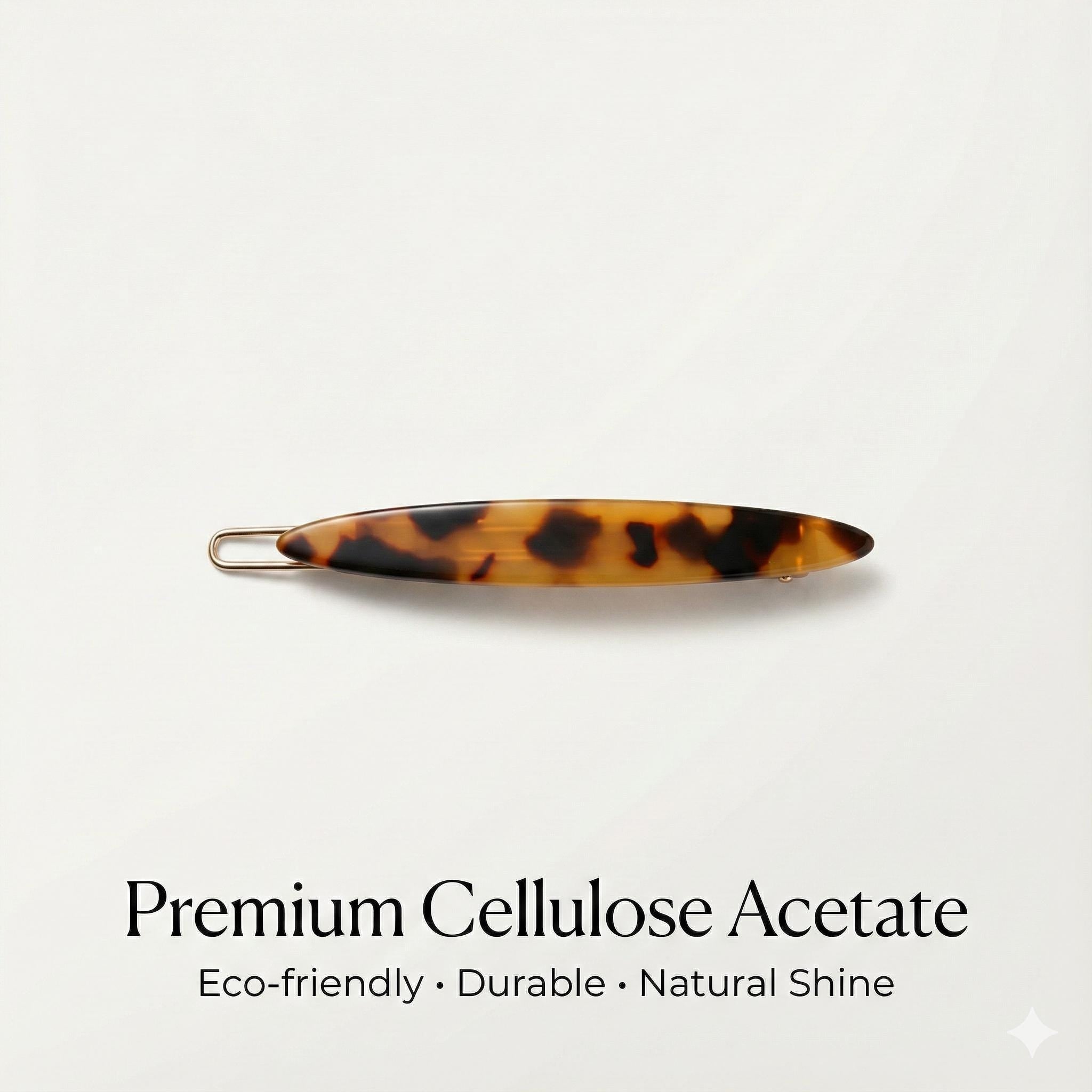 Tortoise Shell Mini Slim Oval Bobby Pin / Vintage French Hair Pin / Bow Barrette for Woman