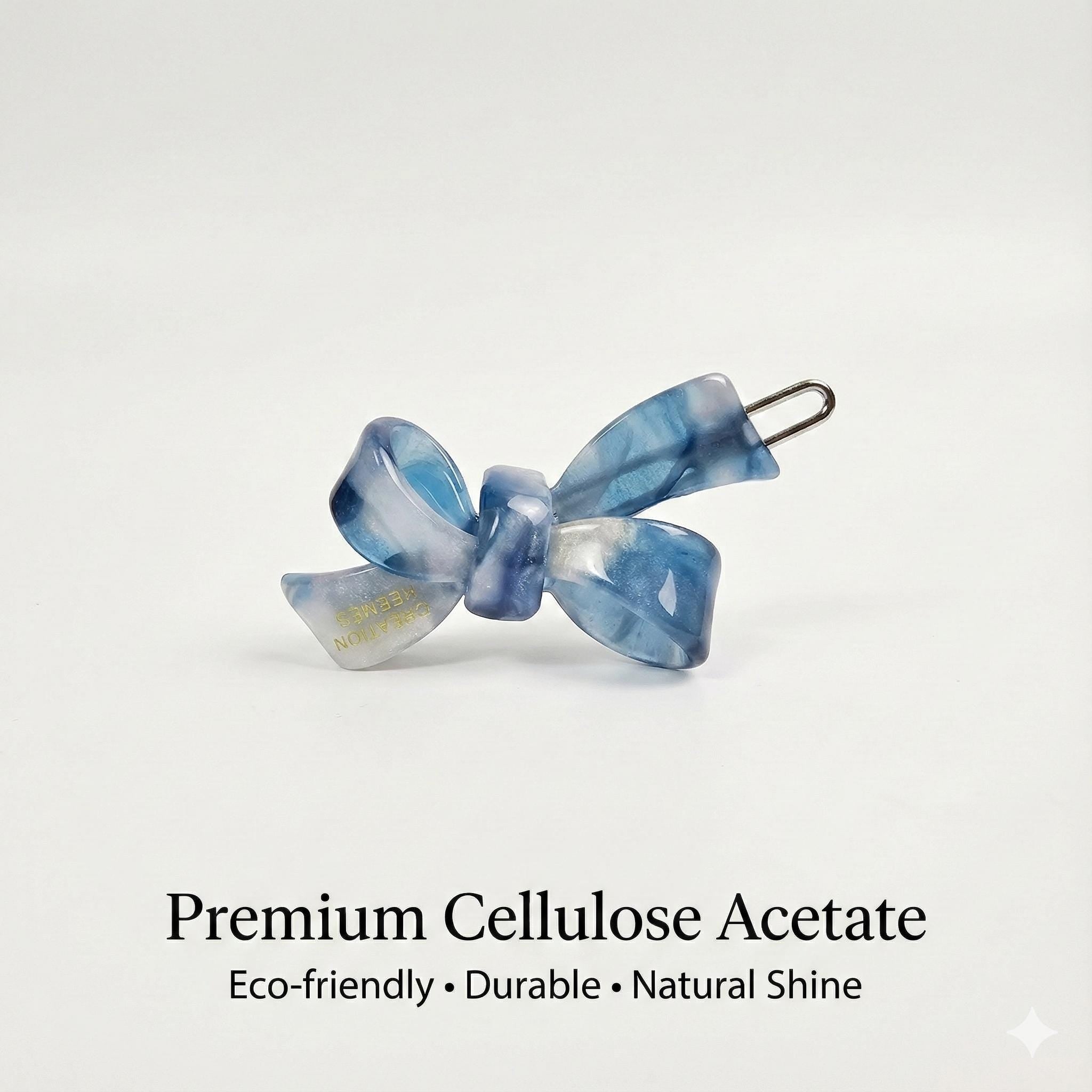 New Color Mini Double Ribbon Bobby Pin (1.8 Inch) / Tortoise Marble French Hair Pin Clip / Bow Barrette