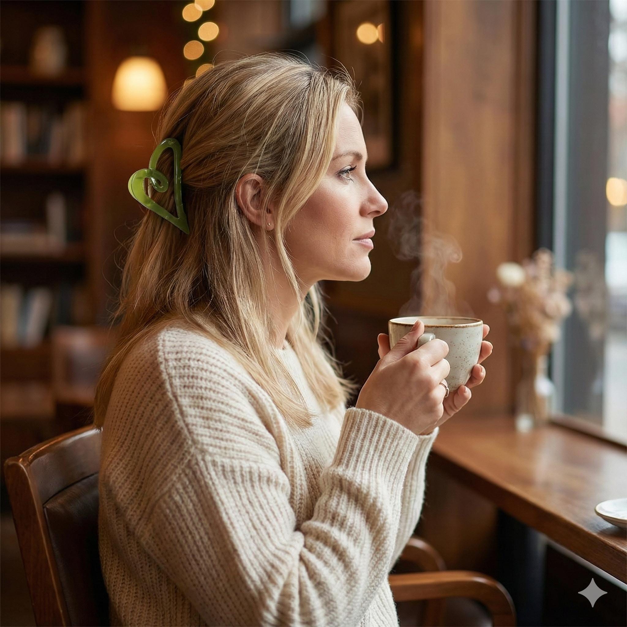 New Color Sweet Heart Half Updo Hair Claw Clip (3.5 Inch) / Elegance French Hair Pin / Hair Barrette for Woman