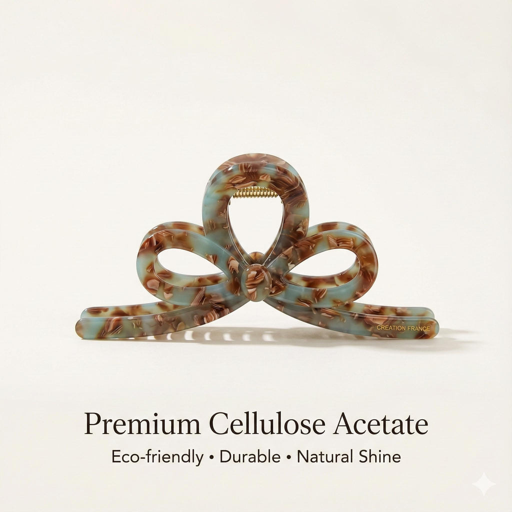 Romance Ribbon Twist Updo Hair Claw Clip (5.1 Inch) / Elegance French Hair Pin / Hair Barrette for Woman