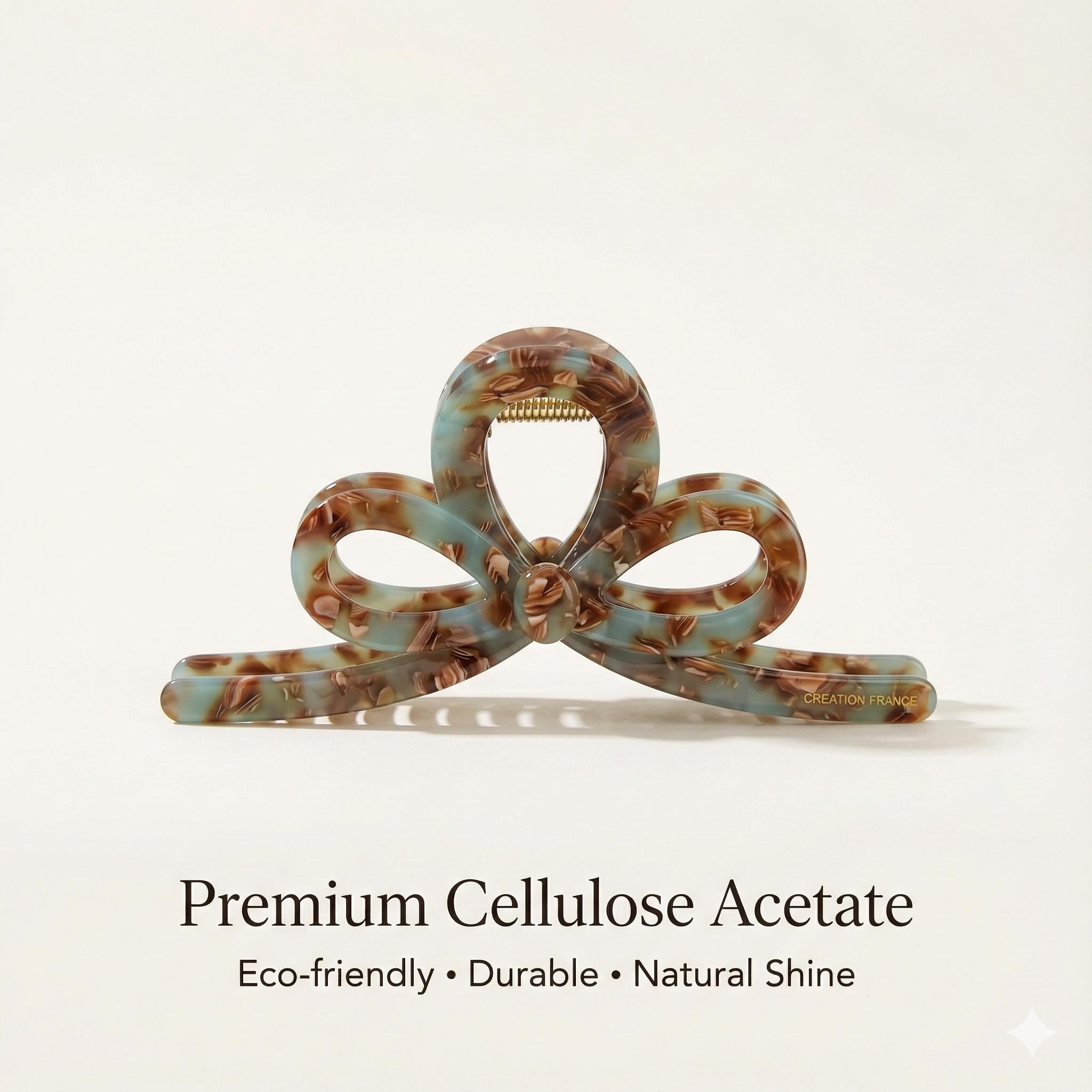 Romance Ribbon Twist Updo Hair Claw Clip (5.1 Inch) / Elegance French Hair Pin / Hair Barrette for Woman