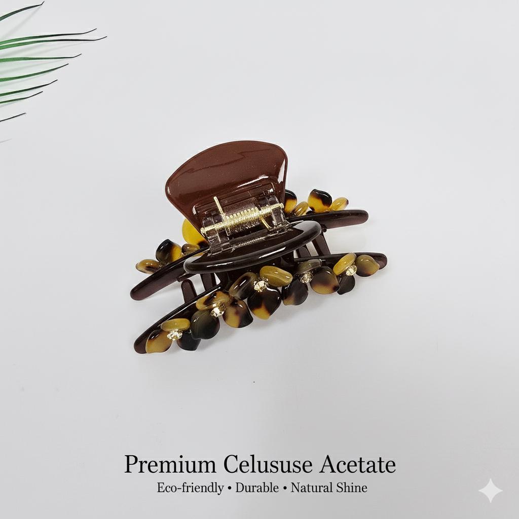 New Color Cubic Point Arch Flower Half Updo Hair Claw Clip (3.1 Inch) / Elegance French Hair Pin / Hair Barrette for Woman