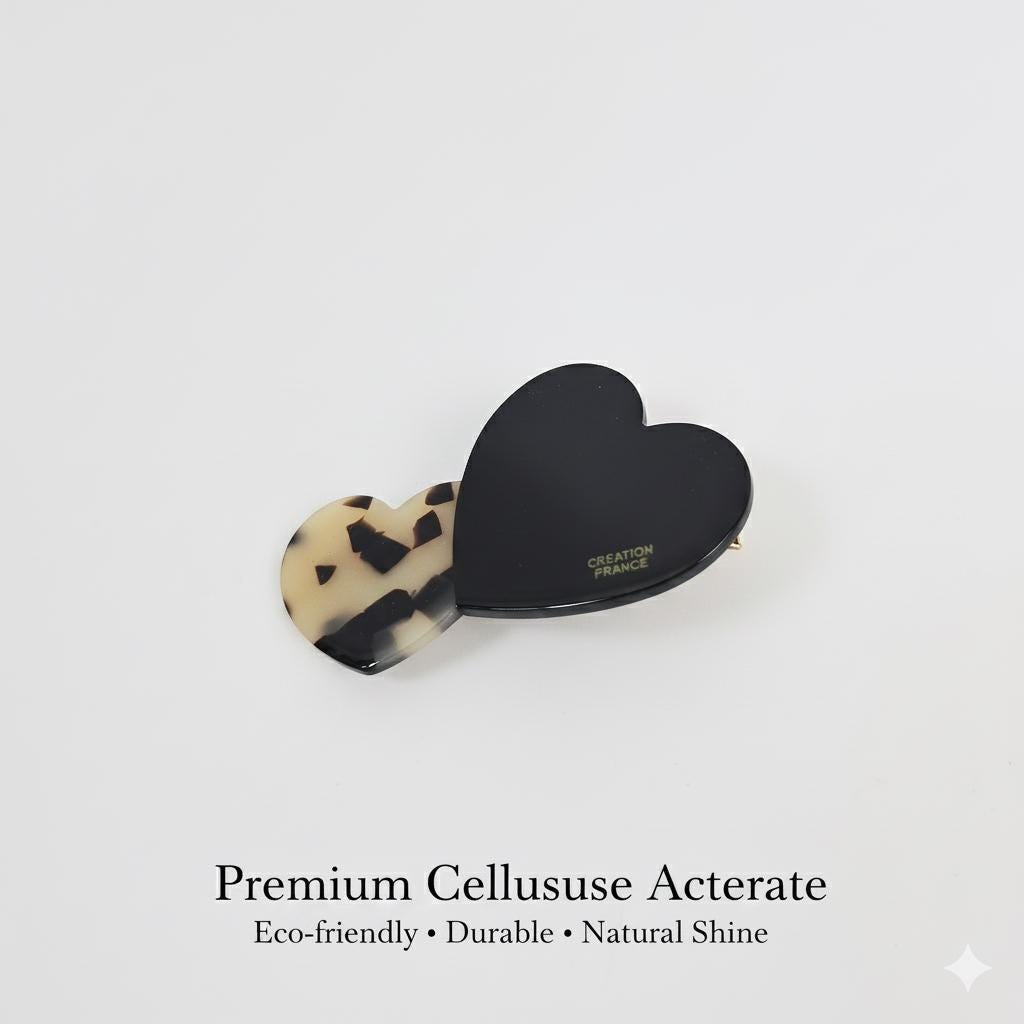 Cozy Heart Mini Side Hair Claw Clip (2.5 Inch) / Vivid Color French Pin / Alligator Hair Clip for Woman