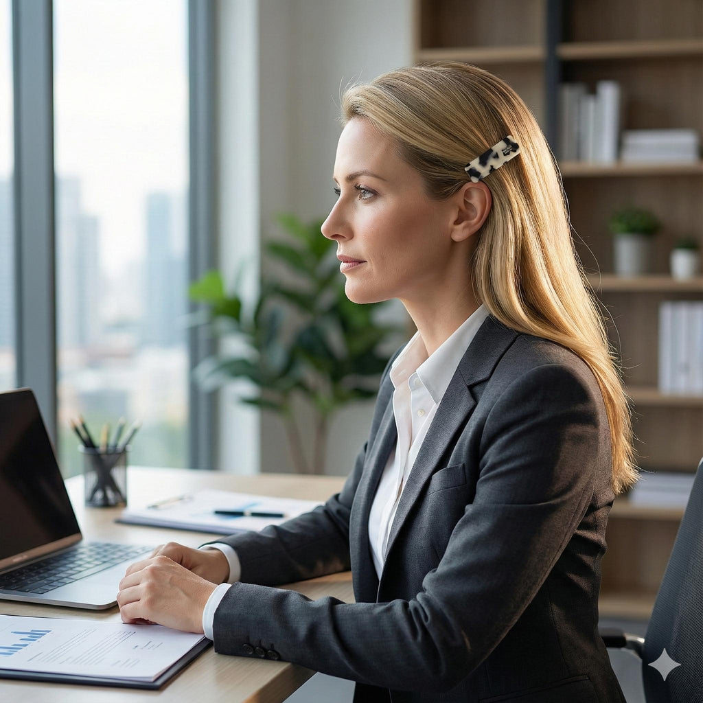 Rounded Straight Mini Hair Claw Clip (1.9 Inch) / Tortoise Shell Frech Pin / Alligator Hair Clip for Woman