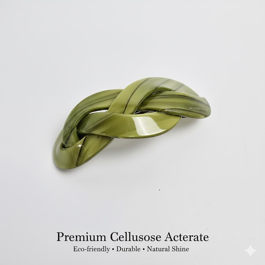 Triple Twist Curve Hair Clip for Half-Up or Full-Up Styles (3.5 Inch) / Elegance French Hair Pin / Automatic Hair Clip
