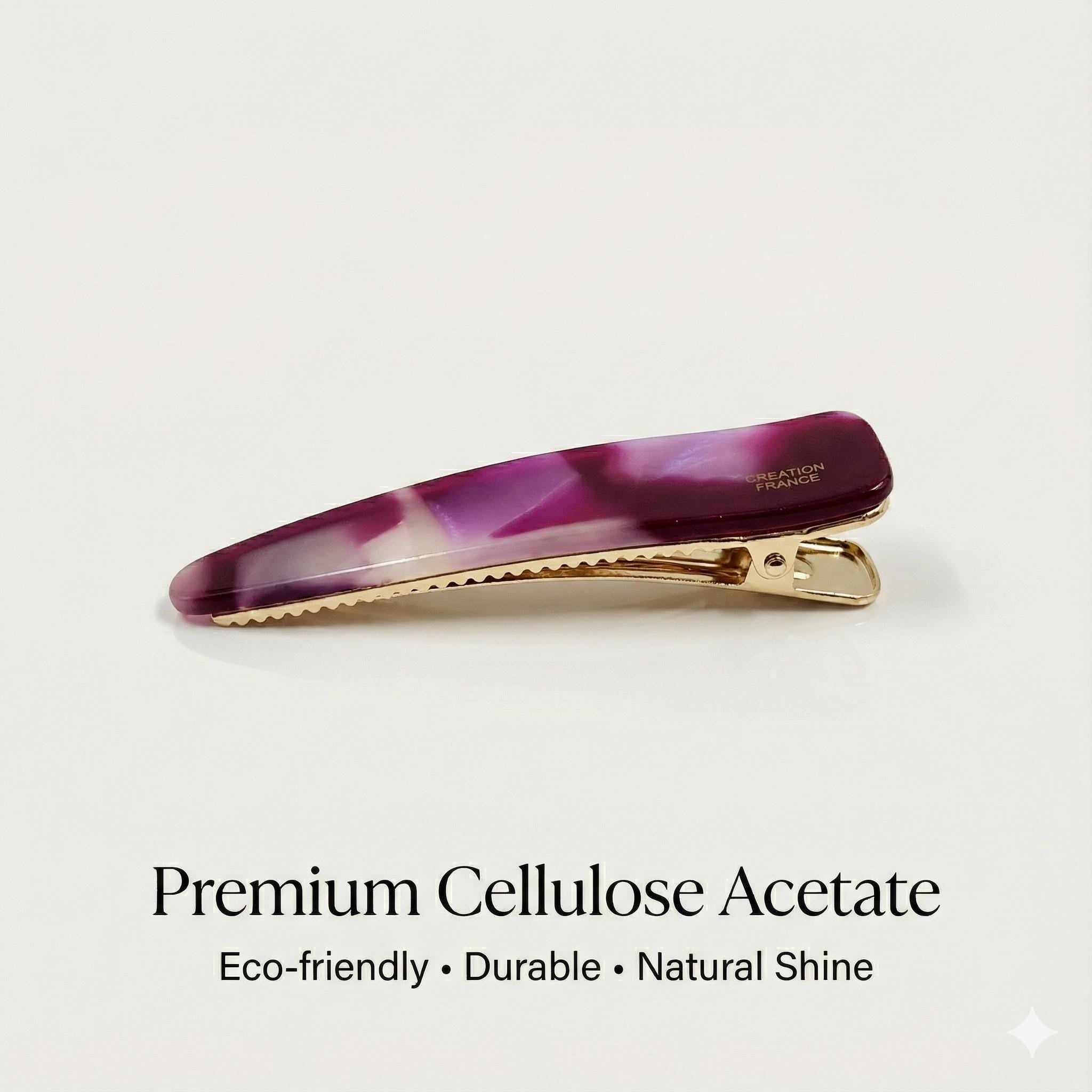 Long Slim Triangle Barrette Hair Claw Clip (3.0 Inch) / Vivid Color French Pin / Alligator Hair Clip for Woman