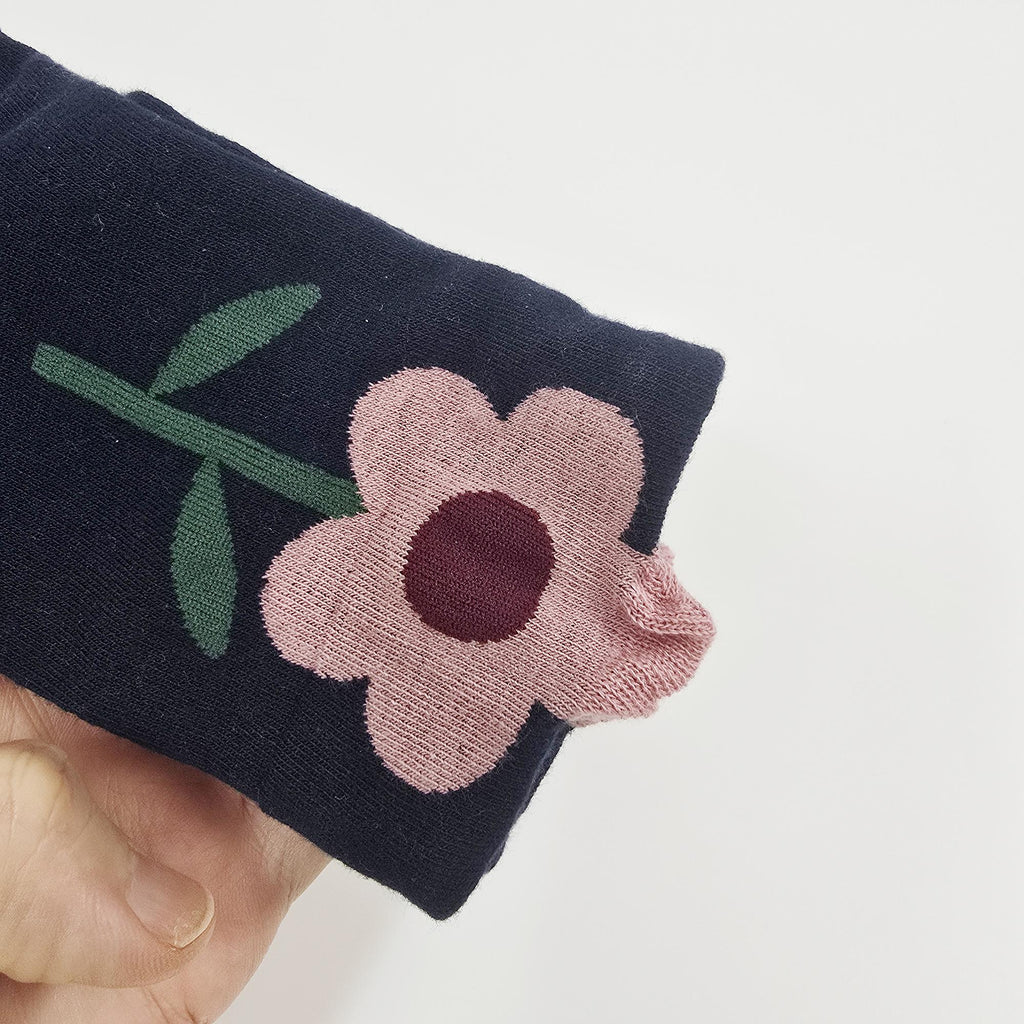 Floral Socks | Cotton Crew Embroidered Cozy | Korean Socks | Cute Gift for Her