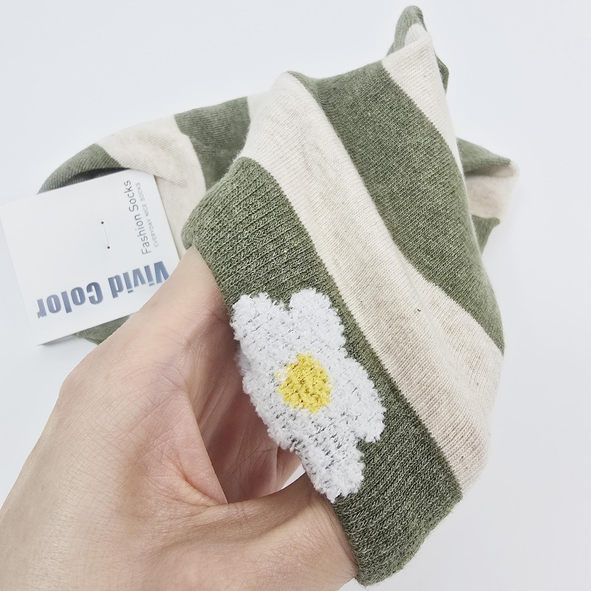 Floral Crew Socks | Soft Cotton Breathable Mid Calf | Korean Socks | Unique Gift for Her