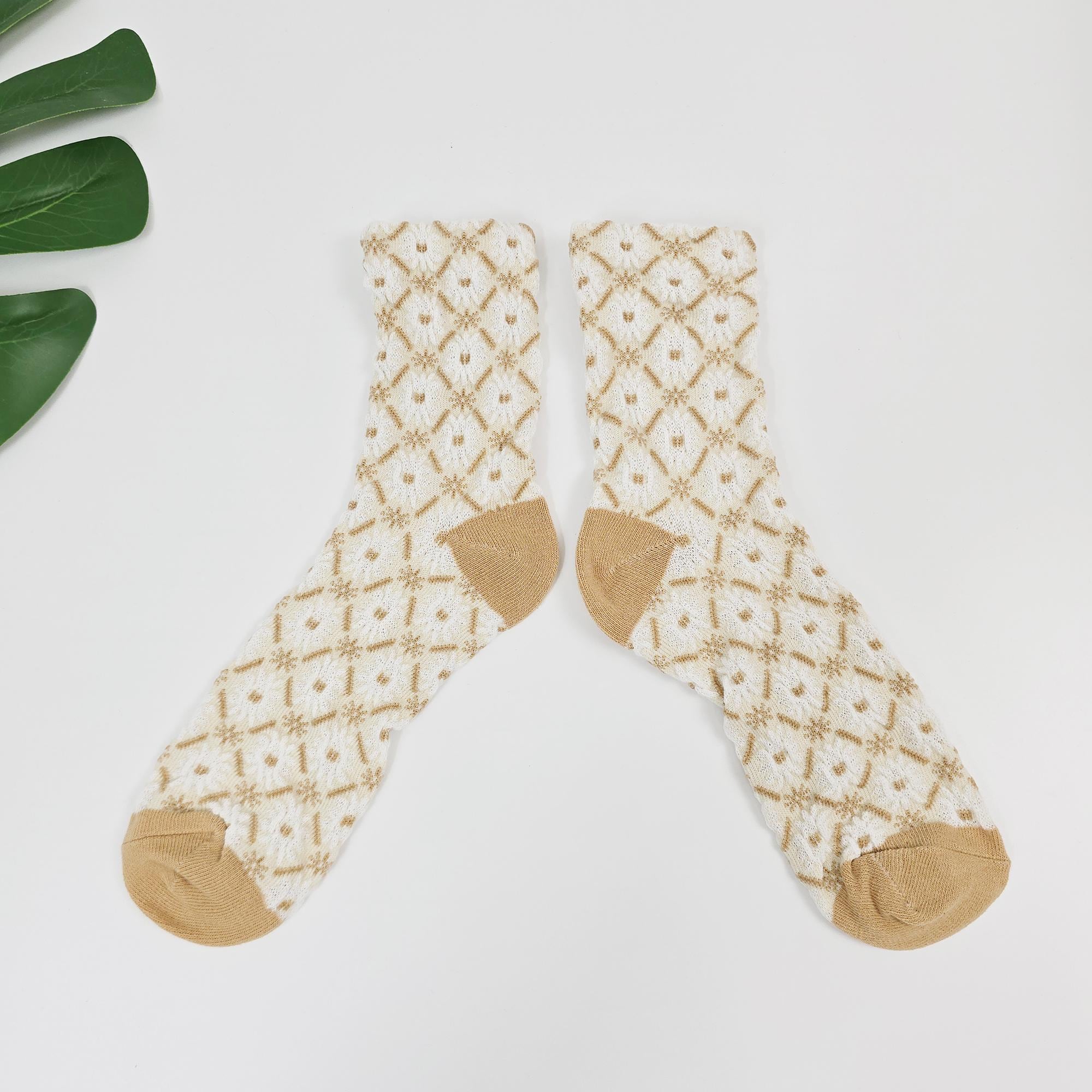 Embroidered Socks | Floral Cotton Crew Hosiery | Korean Socks | Cute Gift for Her