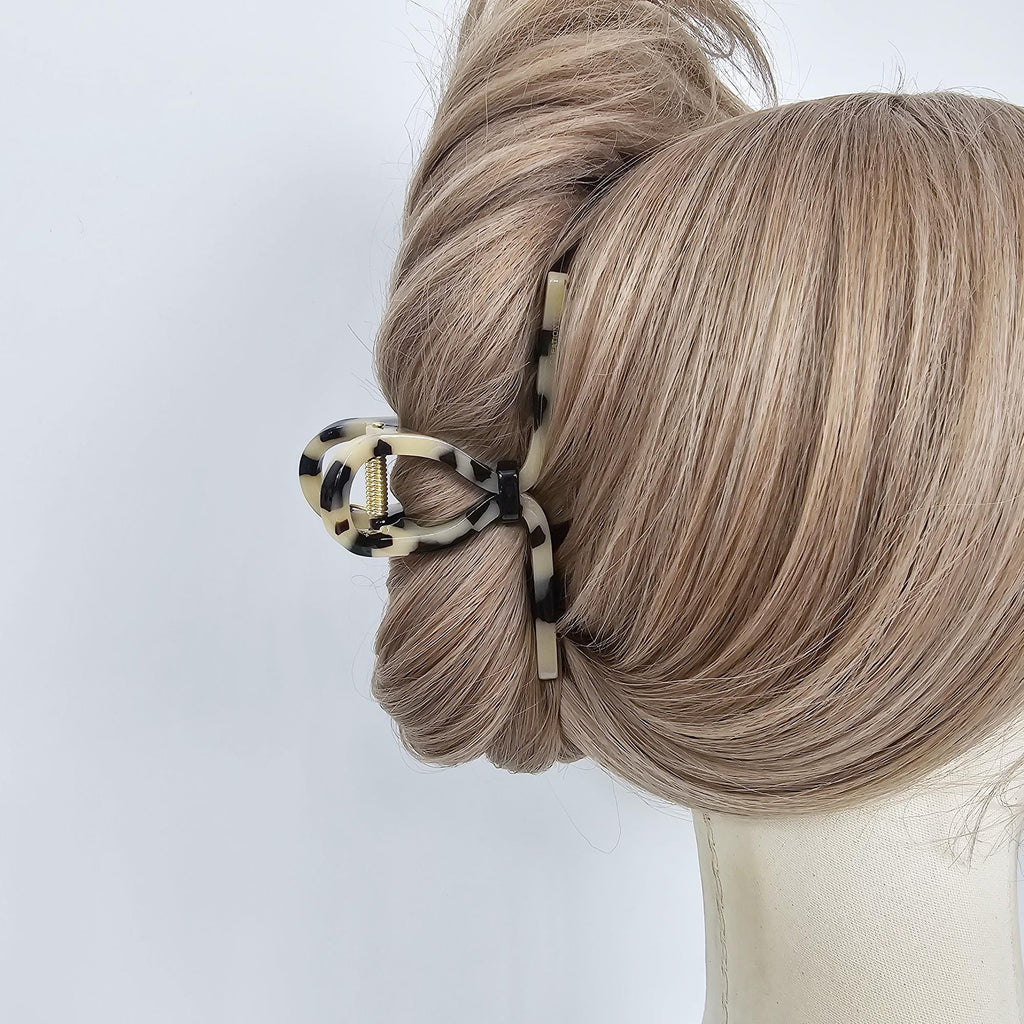 Luxurious Black Point Twist Updo Hair Claw (4.3 Inch) / Elegance French Hair Pin / Hair Barrette for Woman