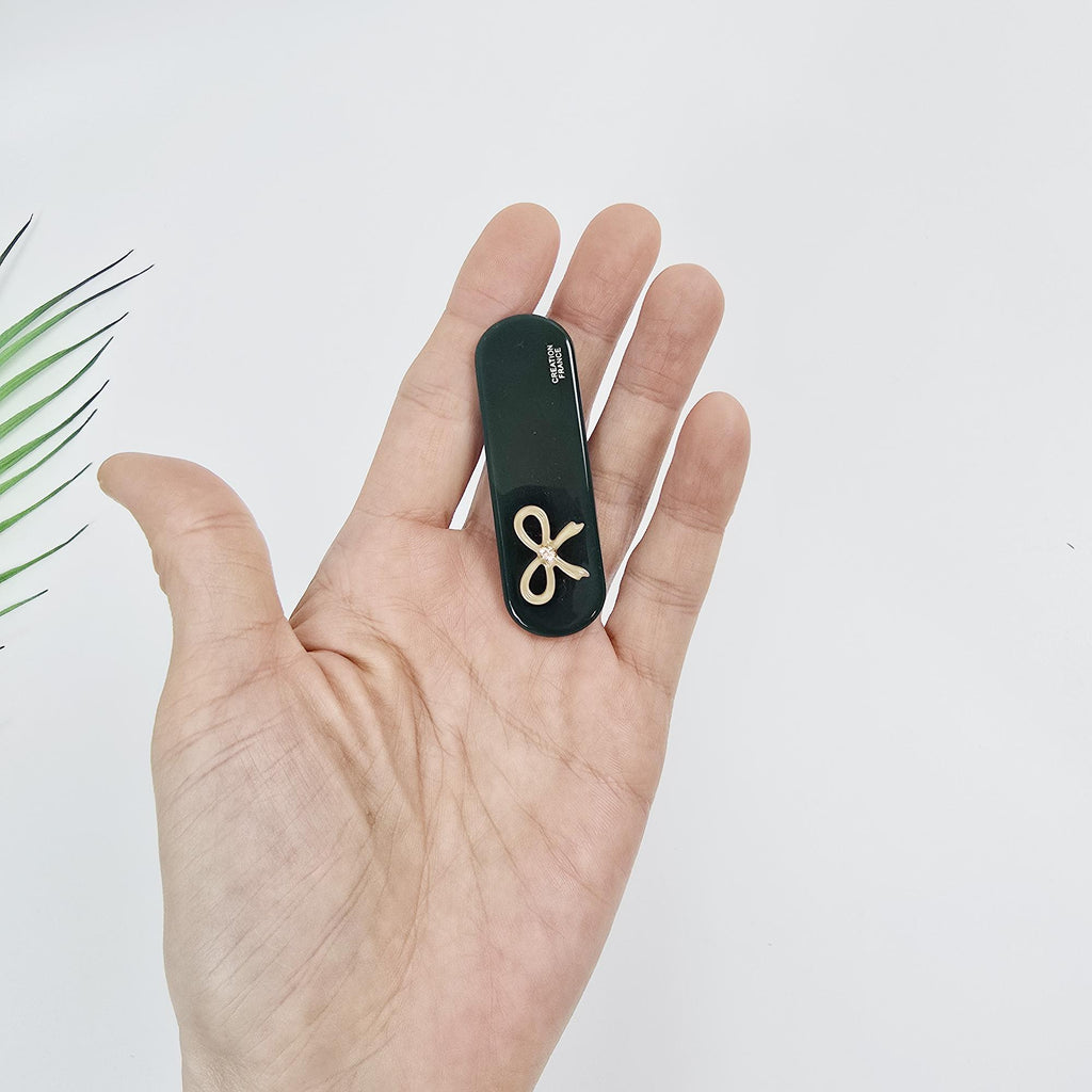 Acetate Mini Ribbon Clip (2.6 Inch) | French Pin | Korean Hair Pin | Tortoise Shell Barrette