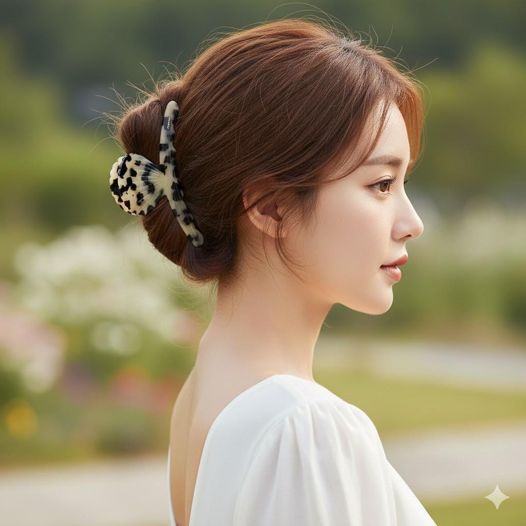 Acetate Shell Claw (4.9 Inch) | French Pin | Korean Hair Pin | Tortoise Pattern Barrette