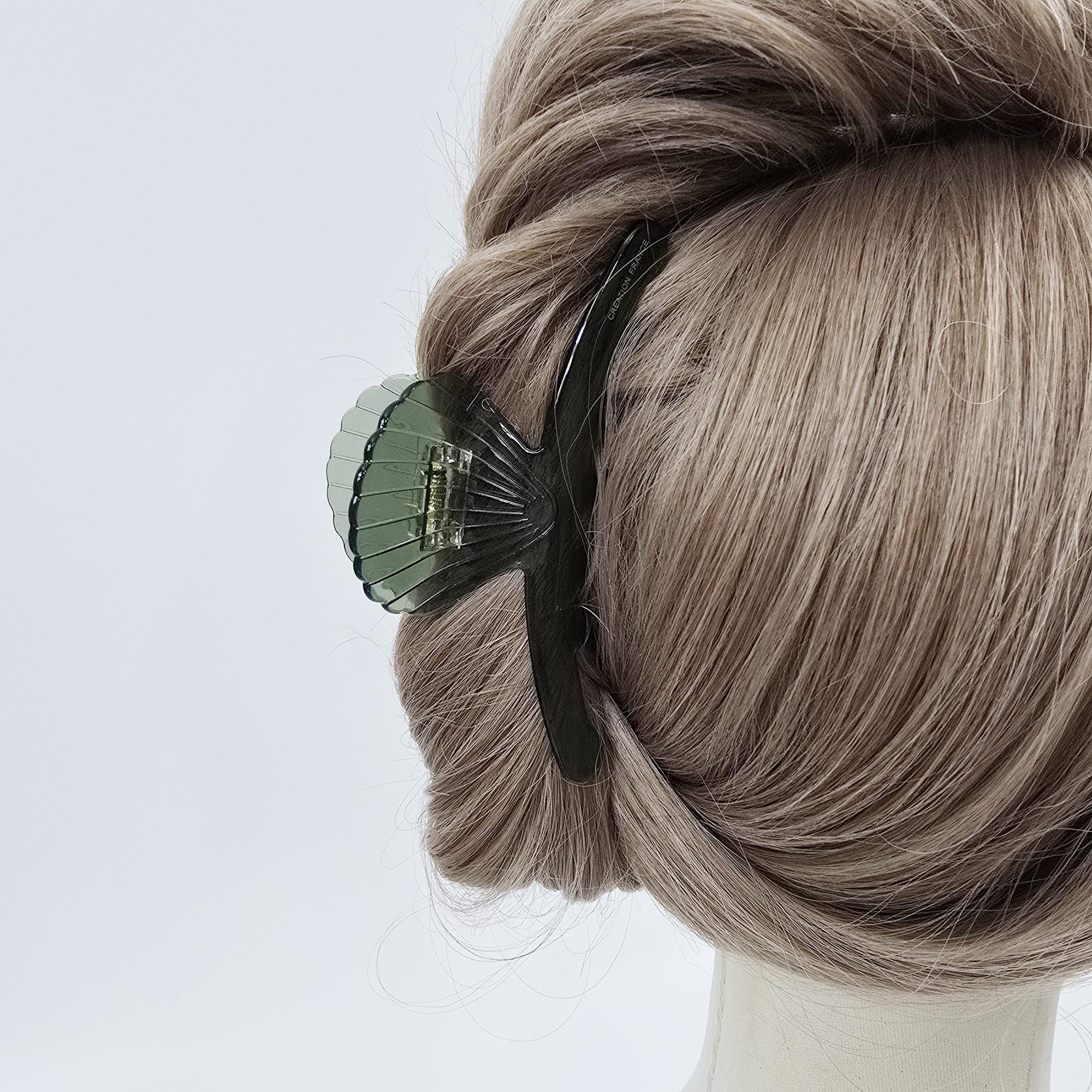 Acetate Shell Claw (4.9 Inch) | French Pin | Korean Hair Pin | Tortoise Pattern Barrette