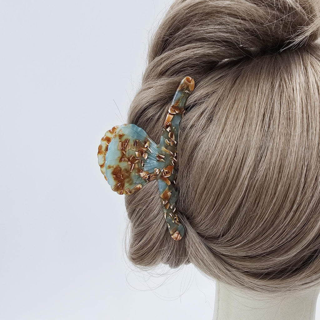Acetate Shell Claw (4.9 Inch) | French Pin | Korean Hair Pin | Tortoise Pattern Barrette