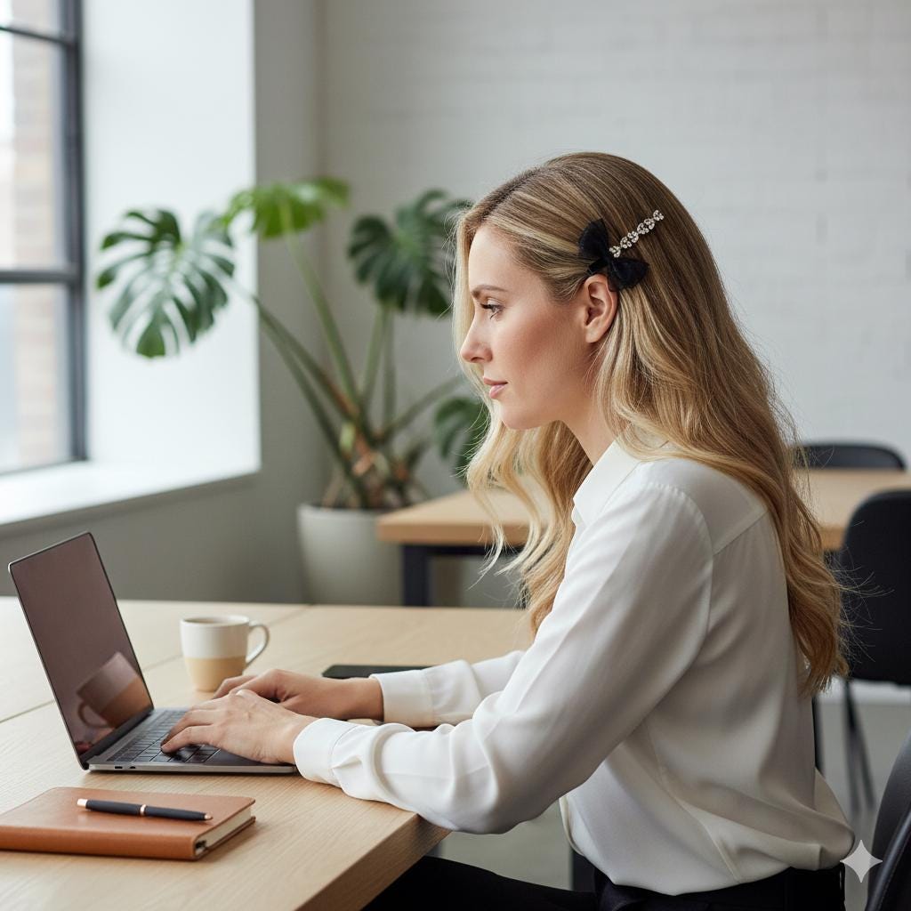 Ballerina Chiffon Ribbon Cubic Side Clip Long Hair Claw Clip (3.1 Inch) / Vivid Color Hair Pin / Alligator Hair Clip for Woman