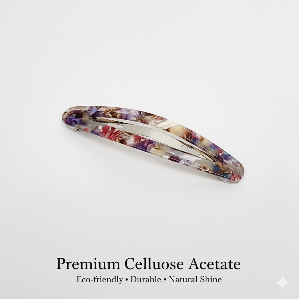 Pure Color Long Slim Oval Snap Clip (3.5 Inch) / Cute French Hairgrip Barrette / French Hair Pin / Tic Tac Hair Clip Pin