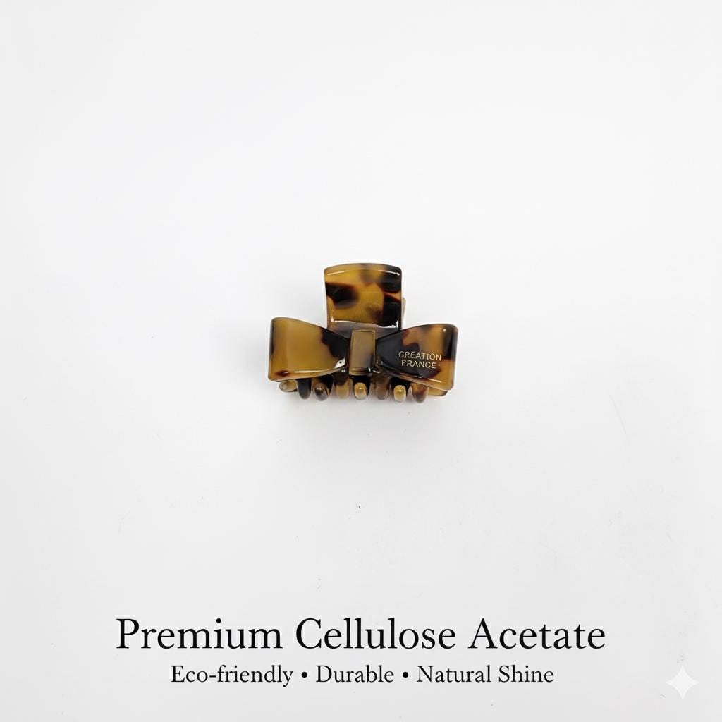 Small Bow Mini Hair Claw Clip (1.4 Inch) / Cute Tortoise Shell French Hair Pin / Small Hair Clips