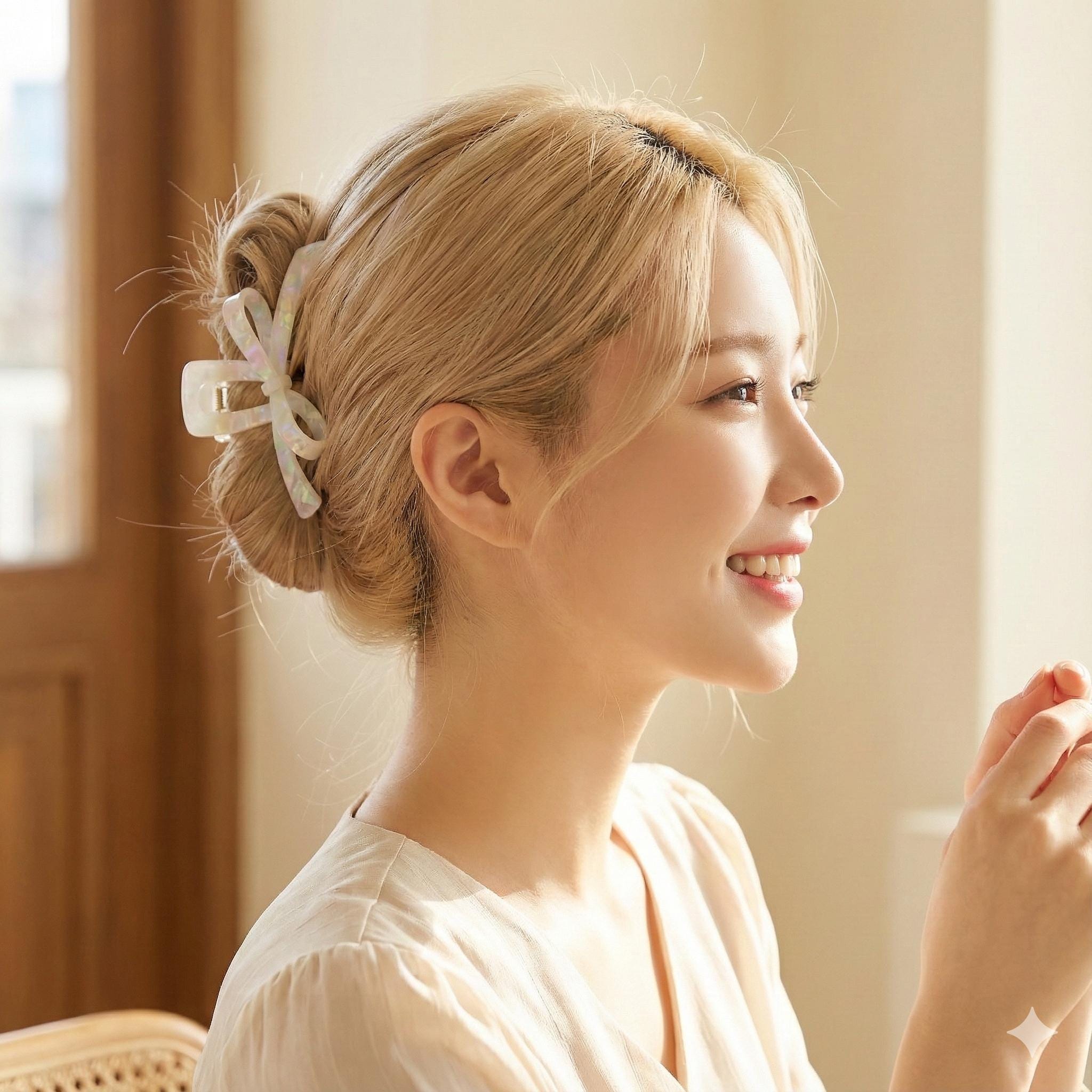 Acetate Luxe Bow Claw (4.9 Inch) | French Pin | Korean Hair Pin | Large Tortoise Shell Accessories