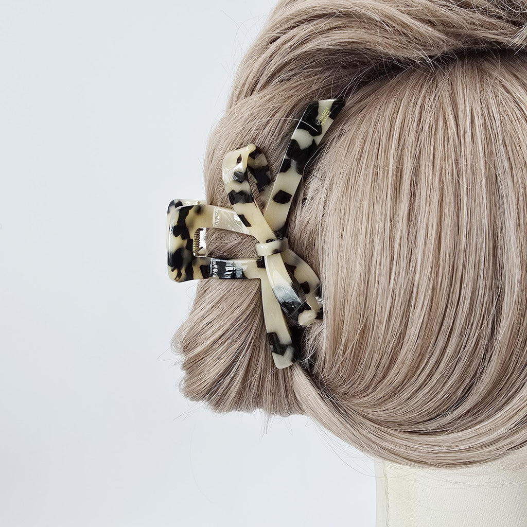 Acetate Luxe Bow Claw (4.9 Inch) | French Pin | Korean Hair Pin | Large Tortoise Shell Accessories