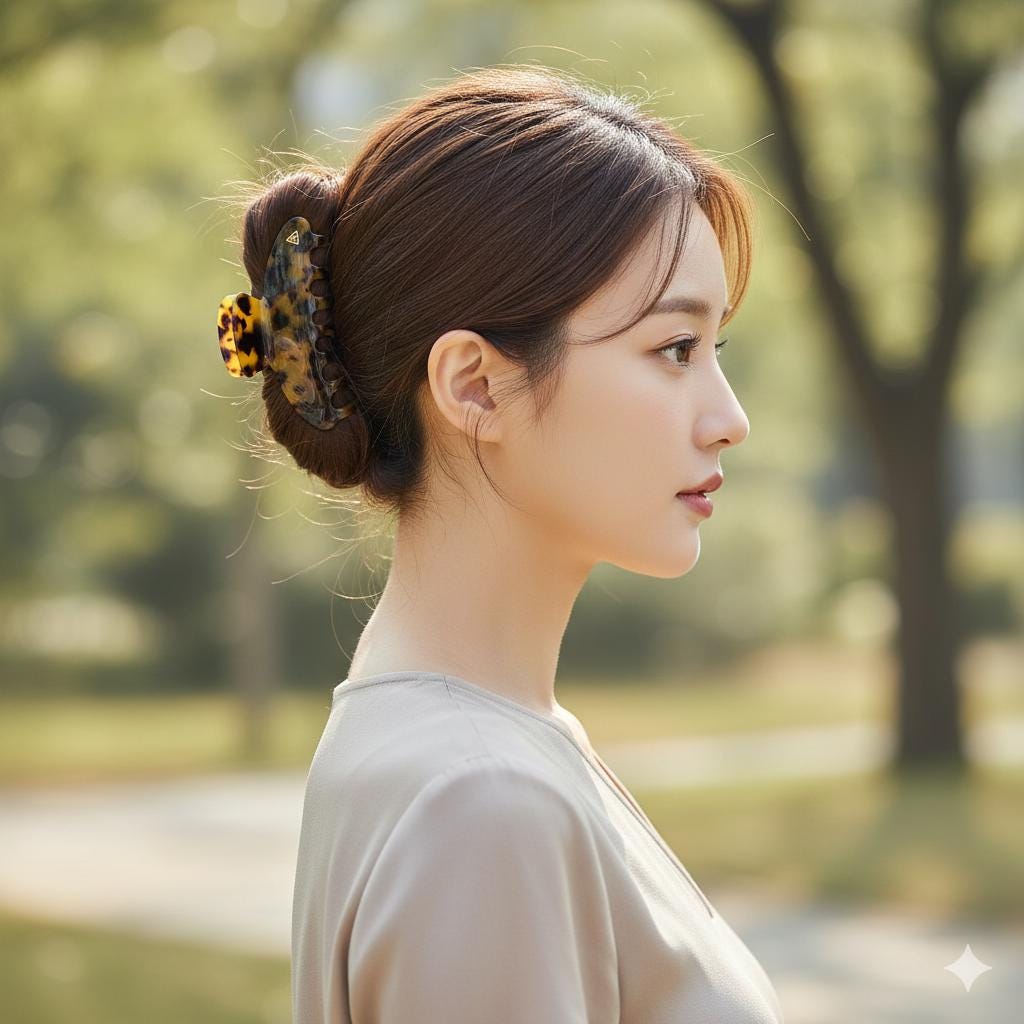 Acetate Hair Claw (4.3 Inch) | French Pin | Korean Hair Pin | Tortoise Shell Luna Hair Clip