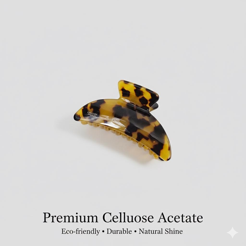 Half Moon Claw (3.0 Inch) | French Pin | Korean Hair Pin | Tortoise Shell Acetate Clip