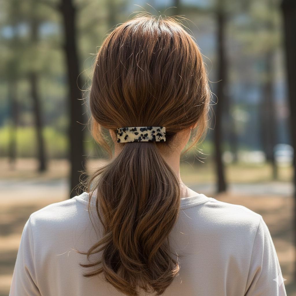 Acetate Barrette (4.1 Inch) | French Pin | Korean Hair Pin | Rectangular Ponytail Holder Clip