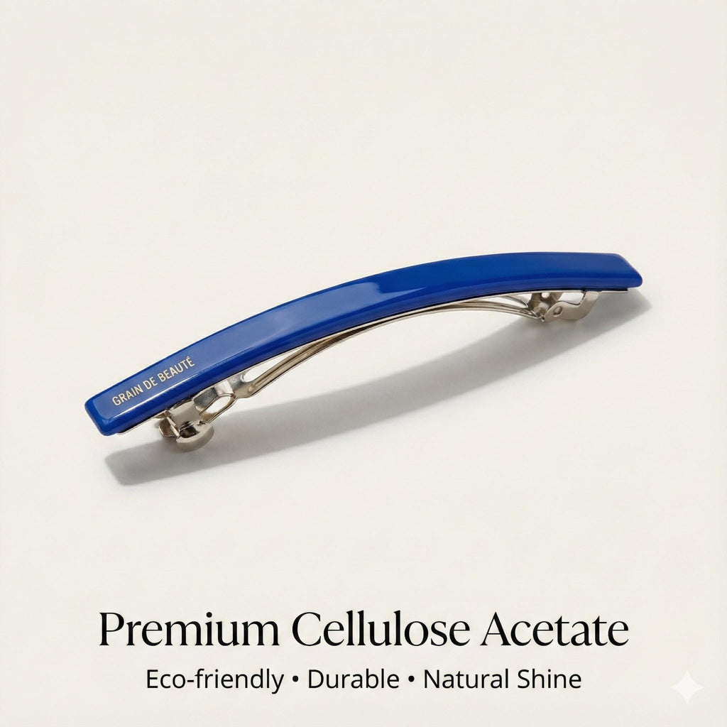 Pure Color Simple Line Hair Barrette (3.3 Inch) / Luxurious French Hair Pin / Automatic Hair Clip