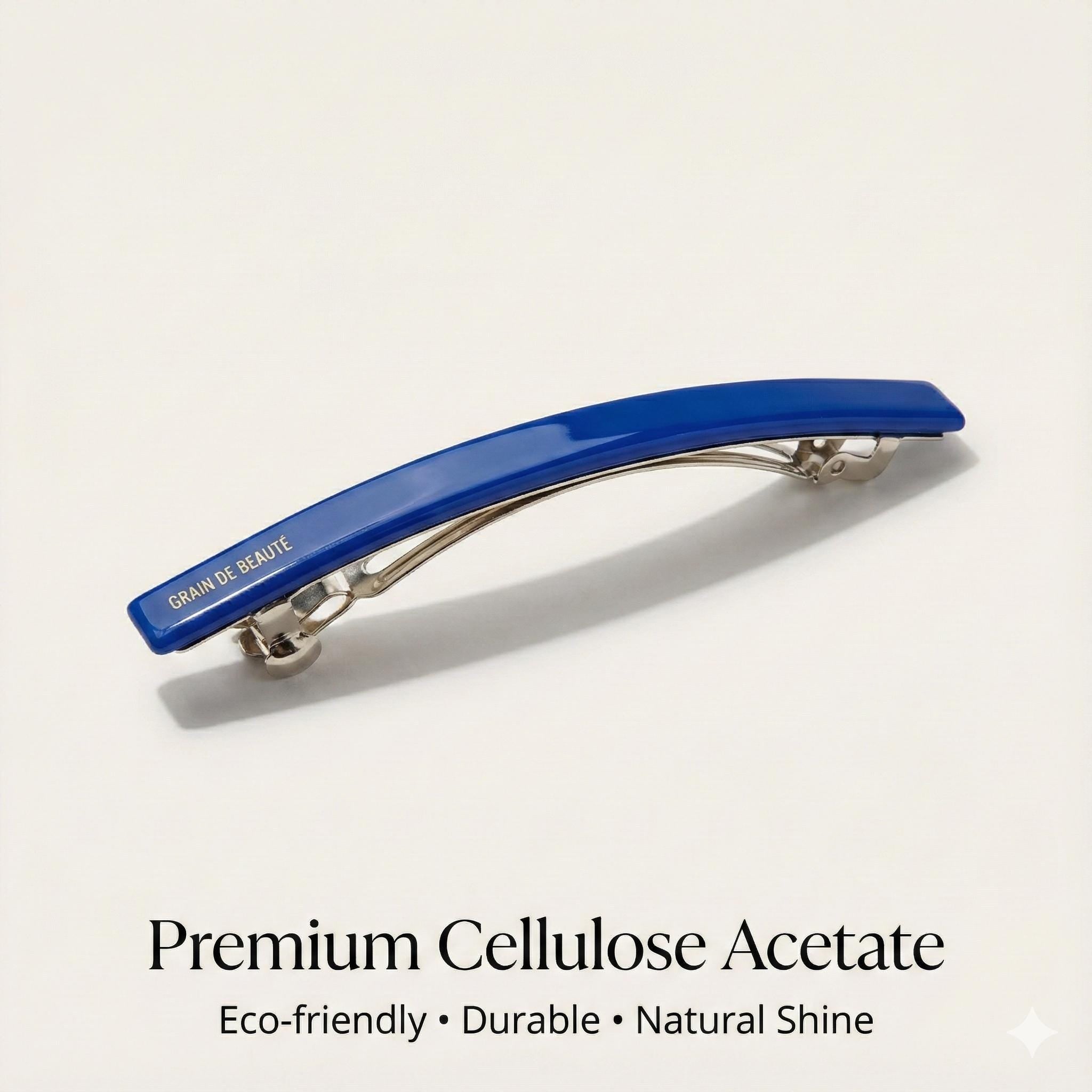 Pure Color Simple Line Hair Barrette (3.3 Inch) / Luxurious French Hair Pin / Automatic Hair Clip