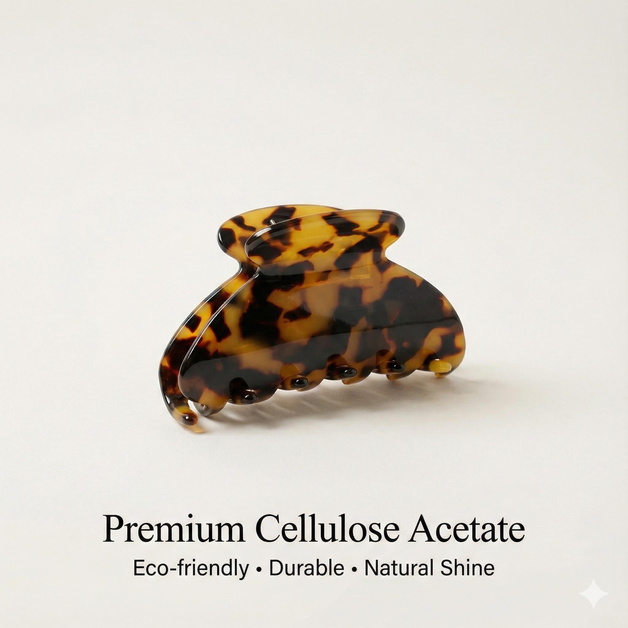Leopard Marble Half Moon Hair Claw Clip / Tortoise Shell Medium Size Ponytail Holder / French Pin / Hair Barrette for Woman