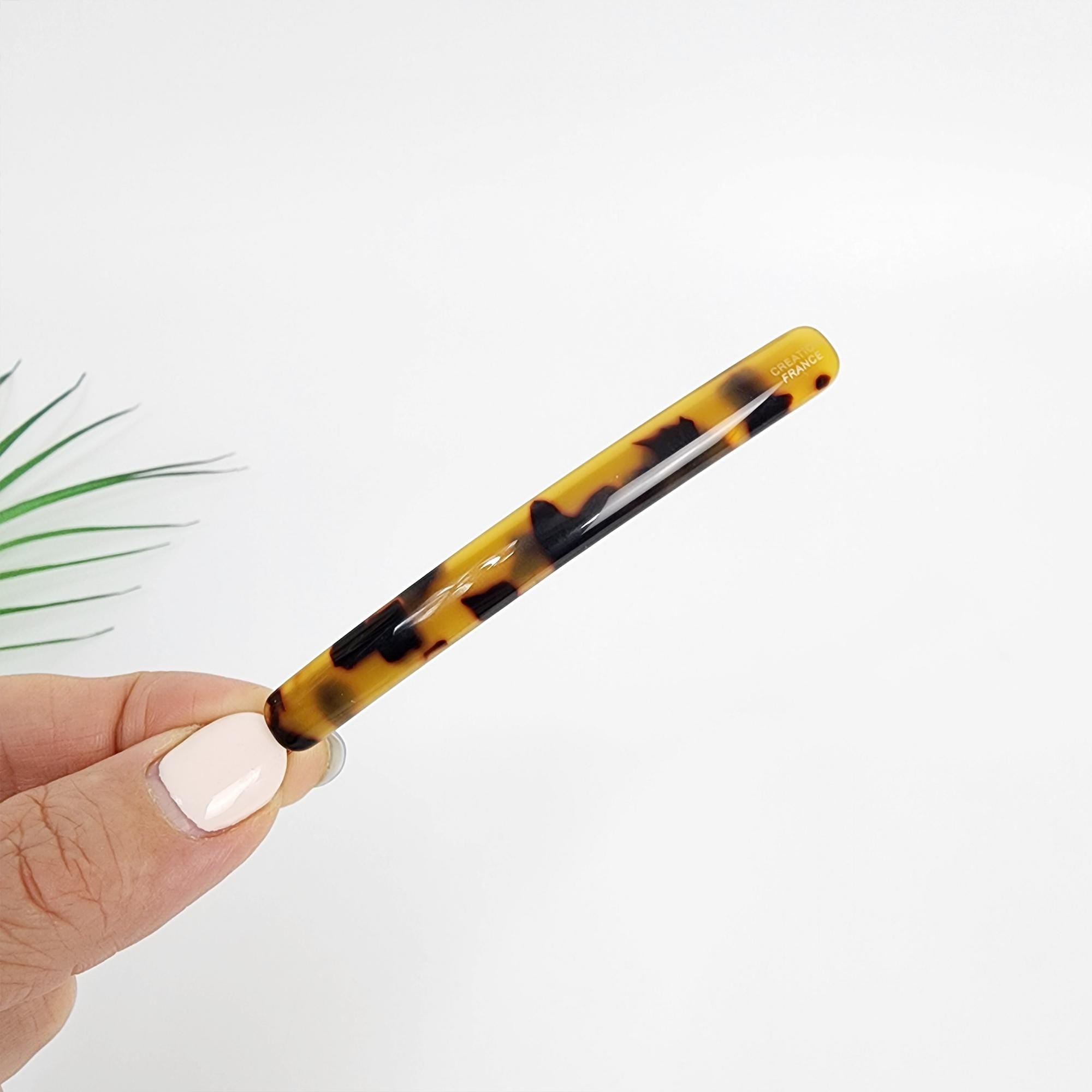 Pure Color Oval Long Bobby Pin (3.3 Inch) / Simple Leopard French Hair Pin / Hair Accessory for Woman / Snap Clip for Thin Hair