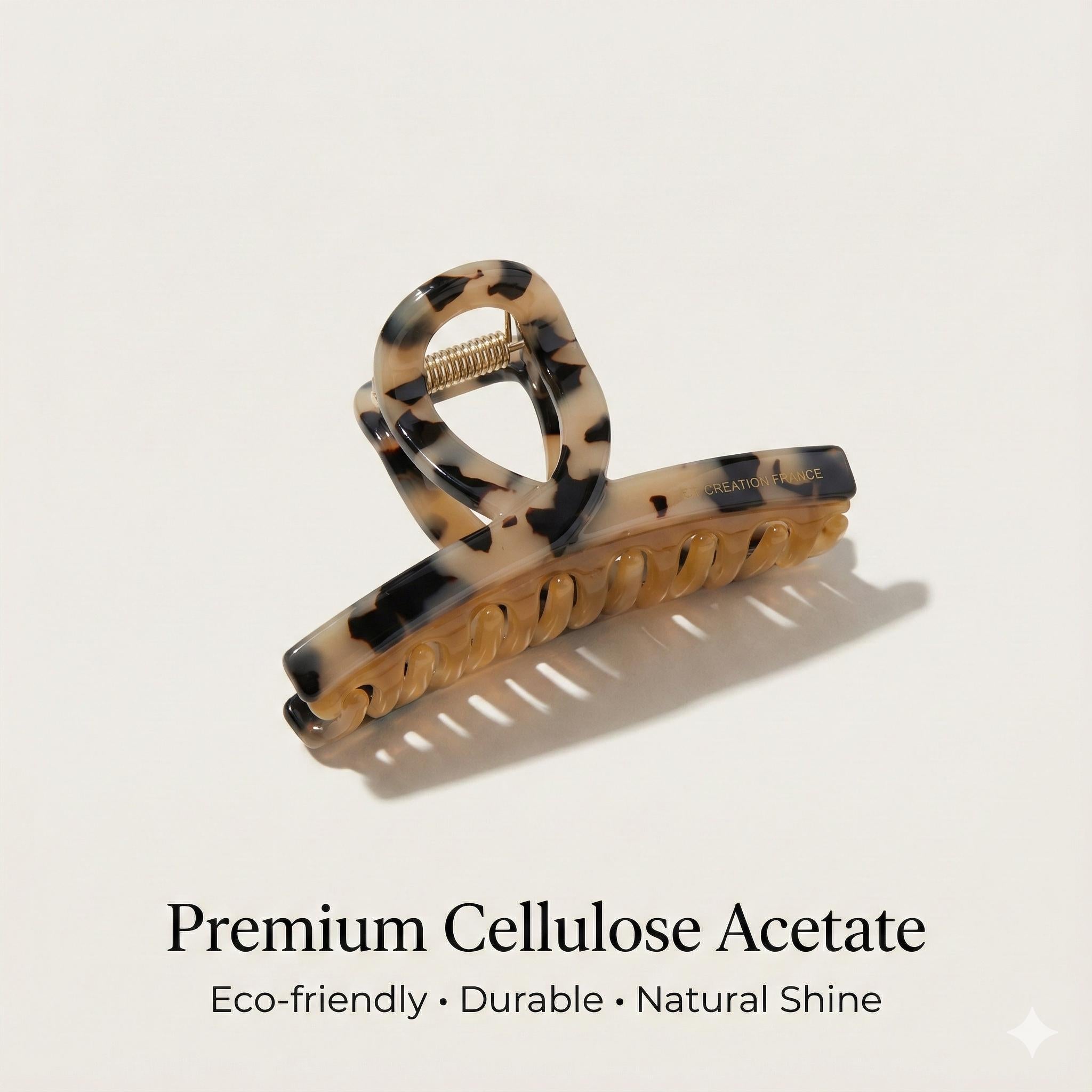 Leopard U Shape Spring Twist Hair Claw Clip (3.5 Inch) / Tortoise Shell Medium Size Ponytail Holder / Hair Barrette for Woman