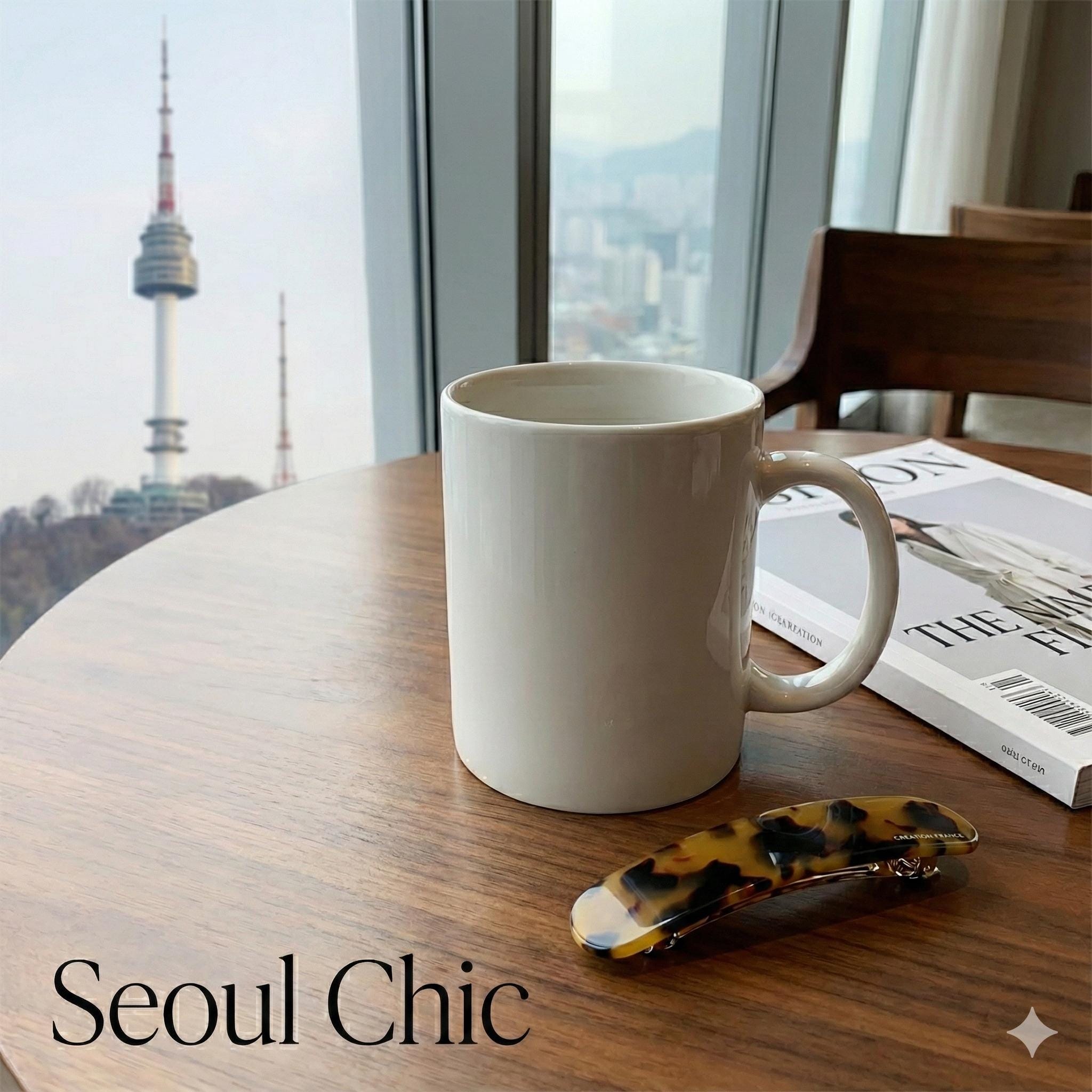 Tortoise Shell Simple Round Square Hair Barrette (5.1 Inch) / Leopard French Hair Pin / Hair Accessory for Woman / Automatic Hair Clip