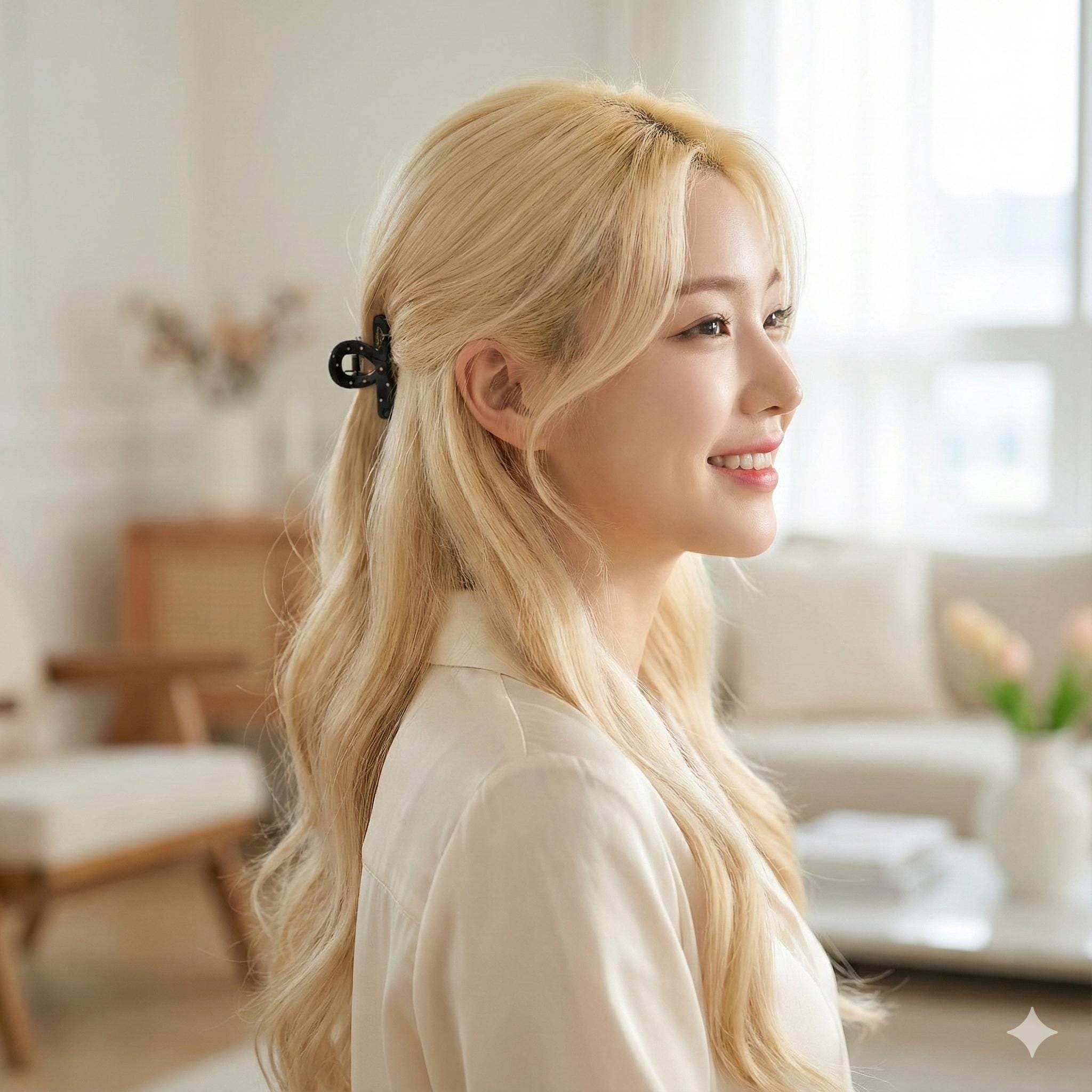 Twisted Acetate Claw (1.6 Inch) | French Pin | Korean Hair Clip | Small Rhinestone Jaw Clip Half Updo