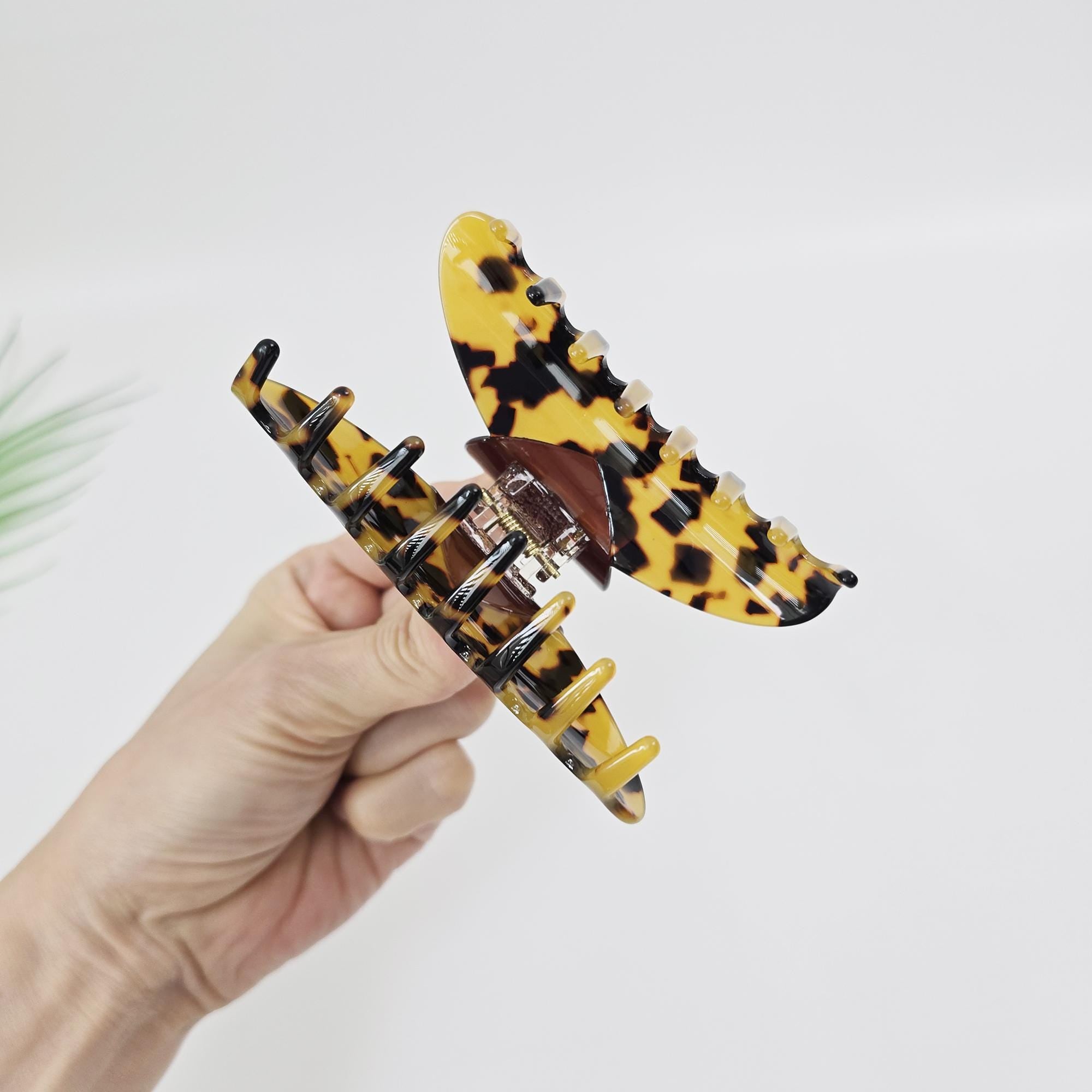 Heart Acetate Claw (3.7 Inch) | French Pin | Korean Hair Pin | Tortoise Shell Clip