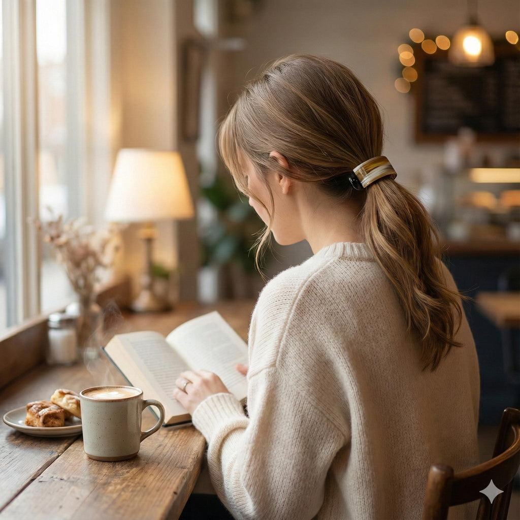 Tortoise Shell Banana Clip (2.4 Inch) | French Pin | Korean Hair Pin | Small Ponytail Holder