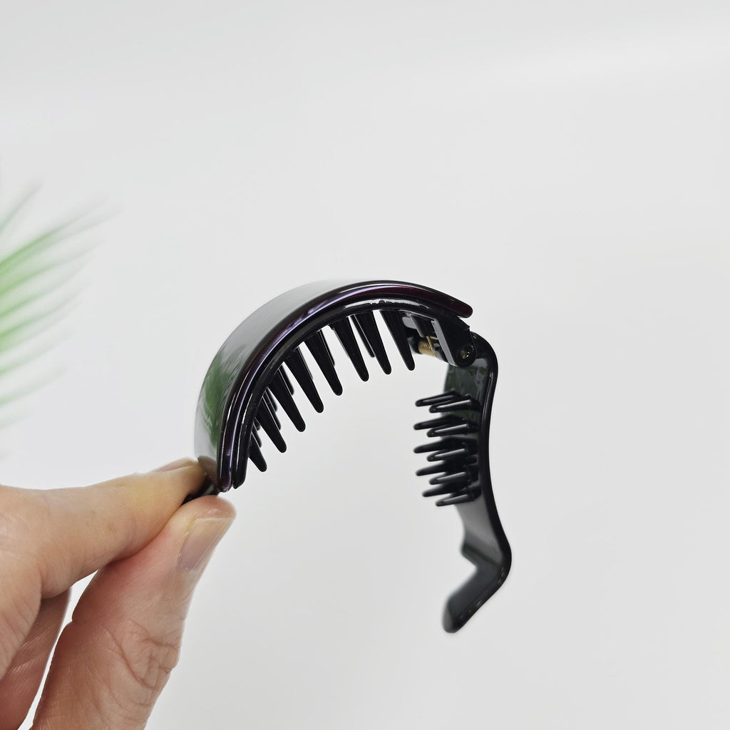 Tortoise Shell Banana Clip (2.4 Inch) | French Pin | Korean Hair Pin | Small Ponytail Holder