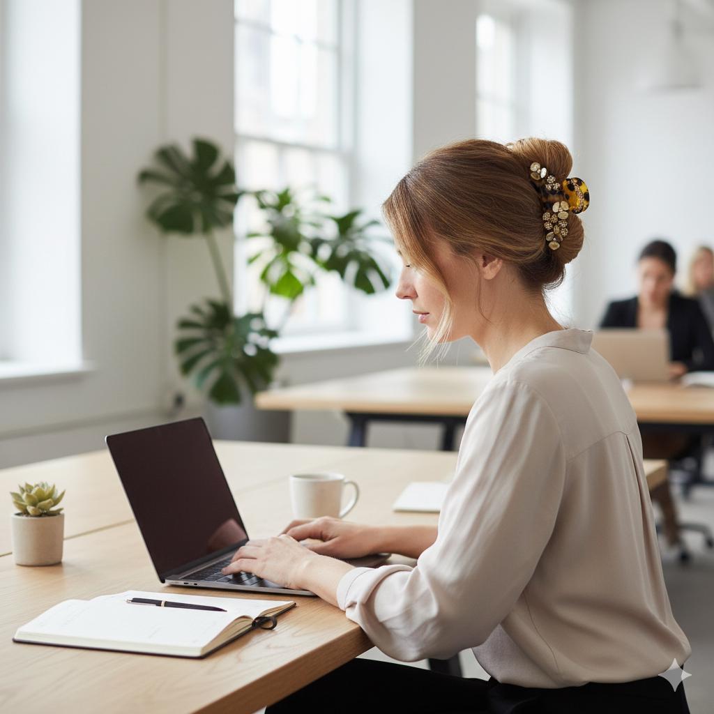 Leopard Bloom Big Claw Clip with Cubic (3.5 Inch) / Luxurious French Hair Pin / Hair Barrette for Woman