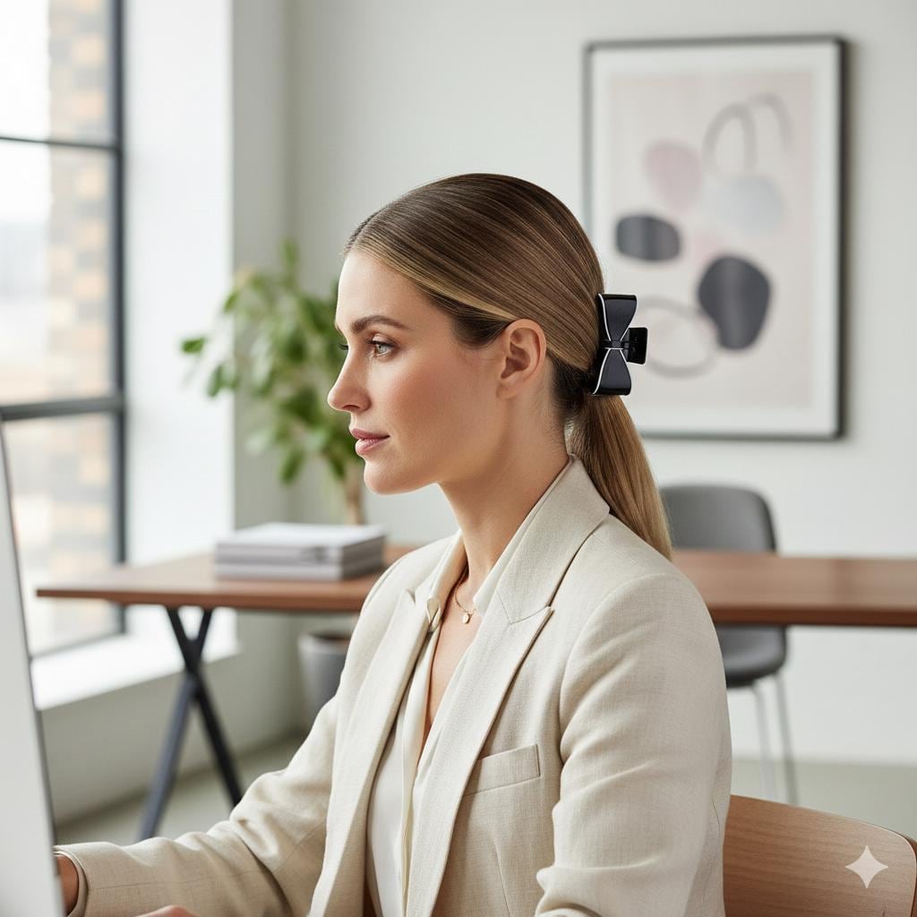 Pastel Color Large Bow Ribbon Hair Claw Clip (3.0 Inch) / Luxurious French Hair Pin / Hair Accessory for Woman