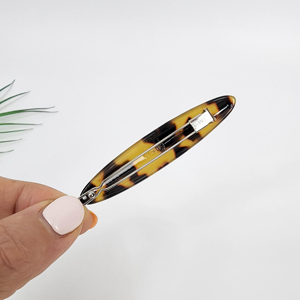 Leopard Oval Long Bobby Pin (2.8 Inch) / Pure Color Small French Hair Pin Pin / Tortoise Shell Snap Clip