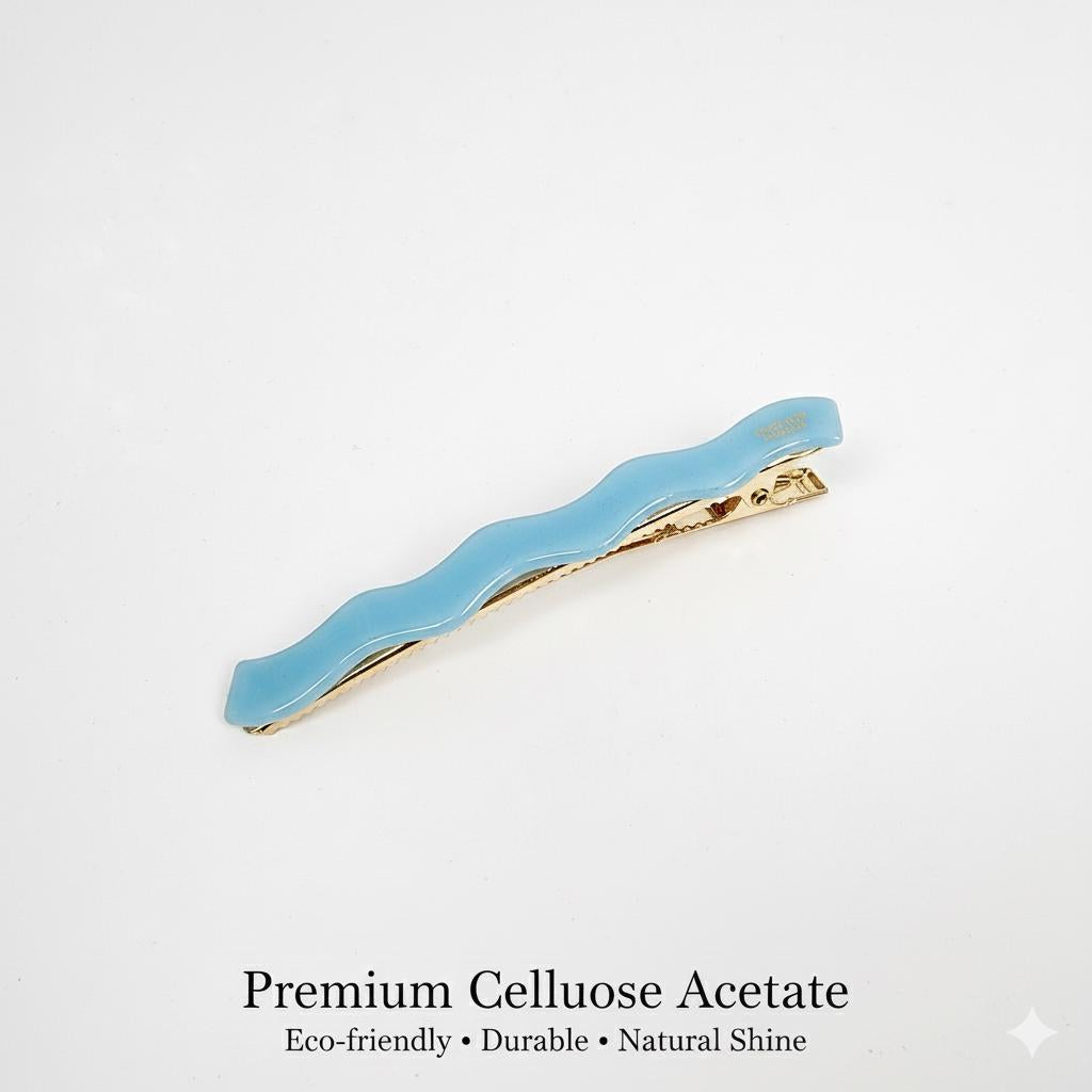 Vivid Color Wave Alligator Hair Clip (3.1 Inch) / Luxurious French Hair Pin / Hair Accessory for Woman