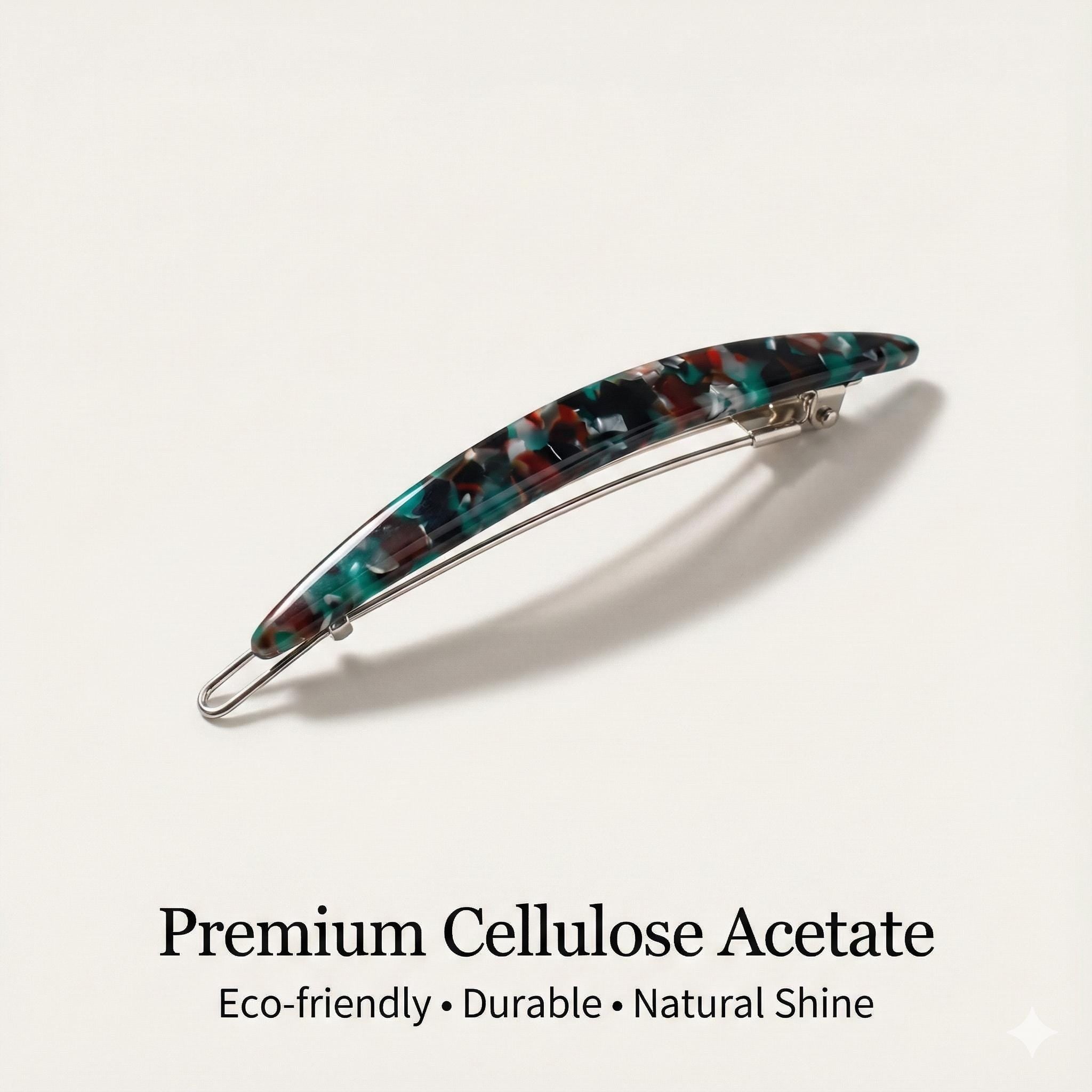 Leopard Marble Long Oval Bobby Pin (3.0 Inch) / Tortoise Shell French Hair Pin Clip / Hair Accessory for Woman / Bow Barrette