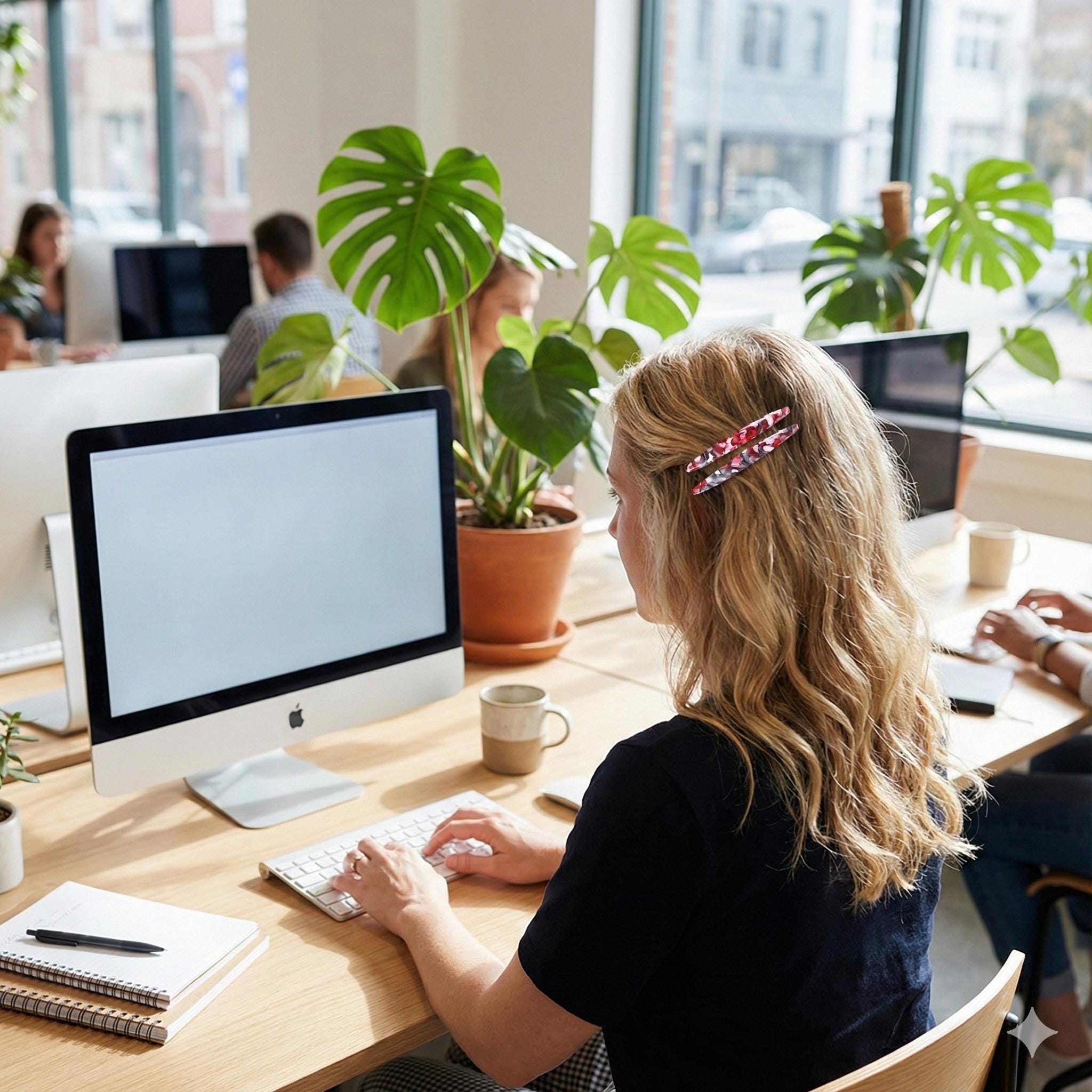 Leopard Marble Long Oval Bobby Pin (3.0 Inch) / Tortoise Shell French Hair Pin Clip / Hair Accessory for Woman / Bow Barrette