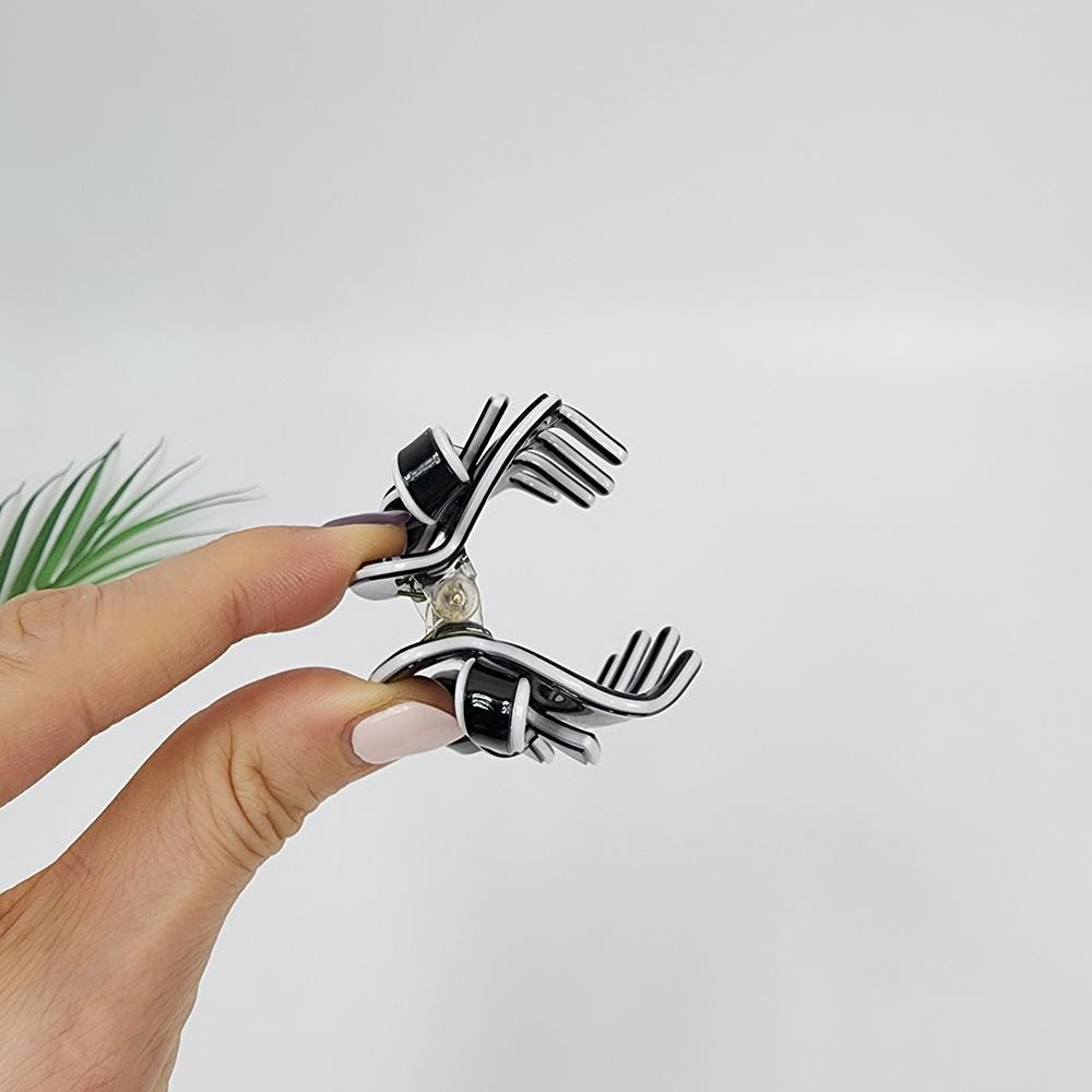 Pastel Color Balance Ribbon Hair Claw Clip (1.8 Inch) / Colorful French Hair Pin / Hair Accessory for Woman