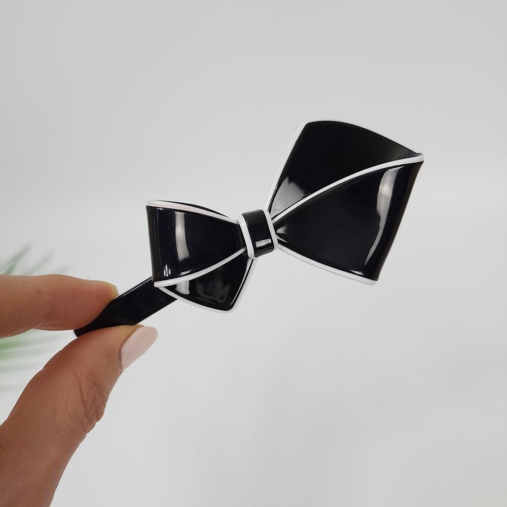 Pastel Color Big Flat Ribbon Hair Barrette (4.0 Inch) / Luxurious French Hair Pin / Hair Accessory for Woman / Automatic Hair Clip