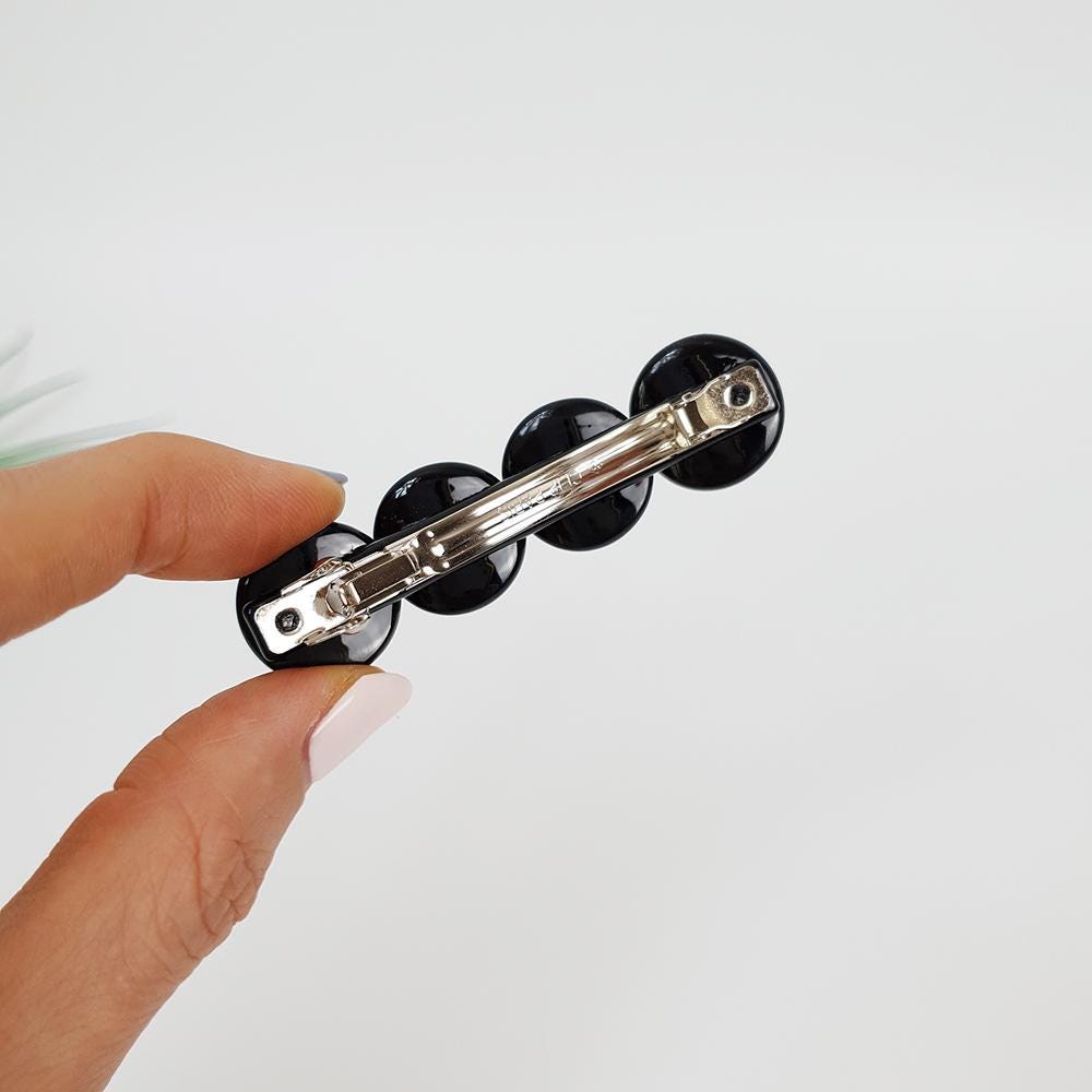 Leopard Floral Leaf Hair Barrette (2.6 Inch) / Tortoise Shell French Hair Pin / Hair Accessory for Woman / Automatic Hair Clip