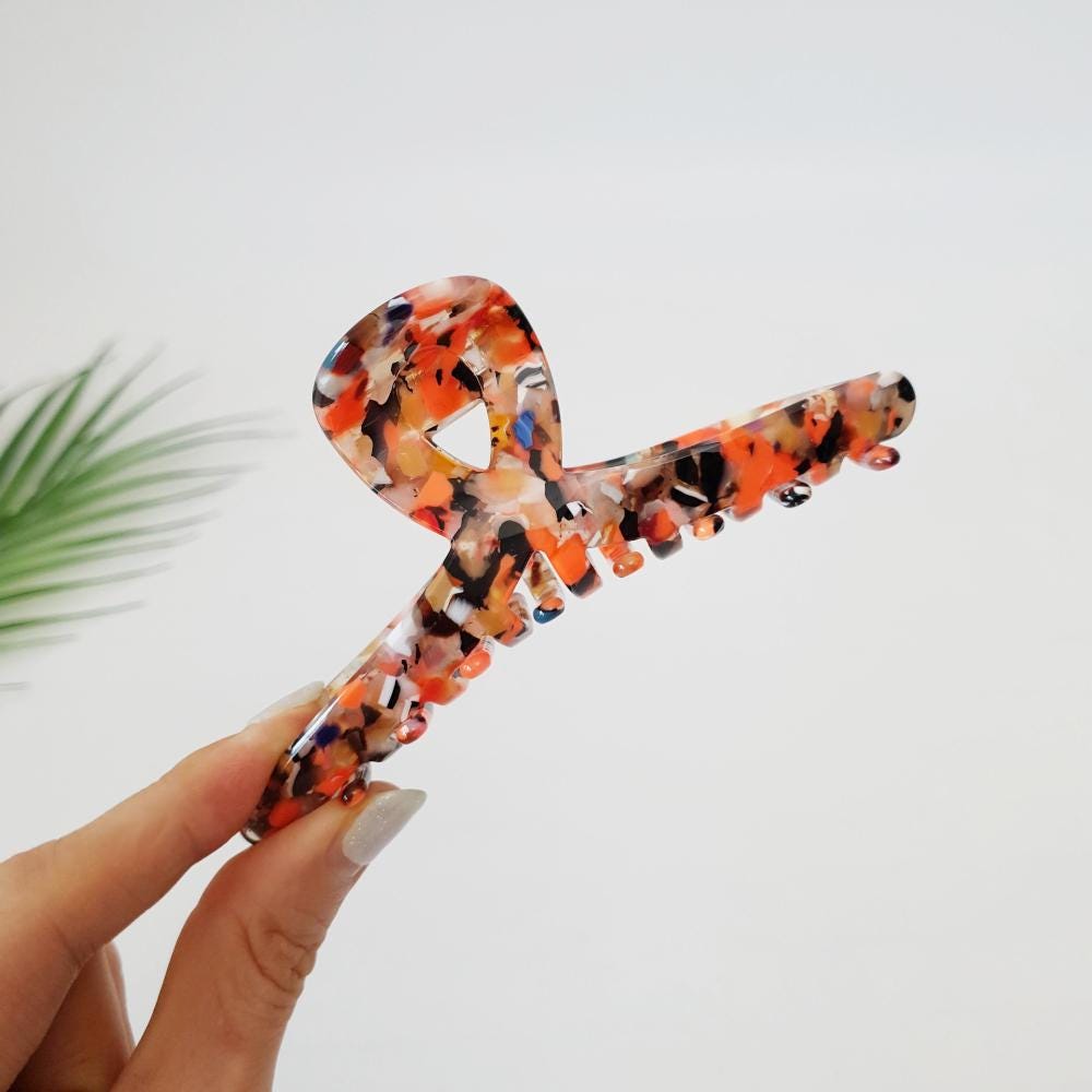 Leopard Twist Large Hair Claw Clip / Tortoise Shell French Hair Pin / Hair Barrette for Woman / Jumbo Hair Clip